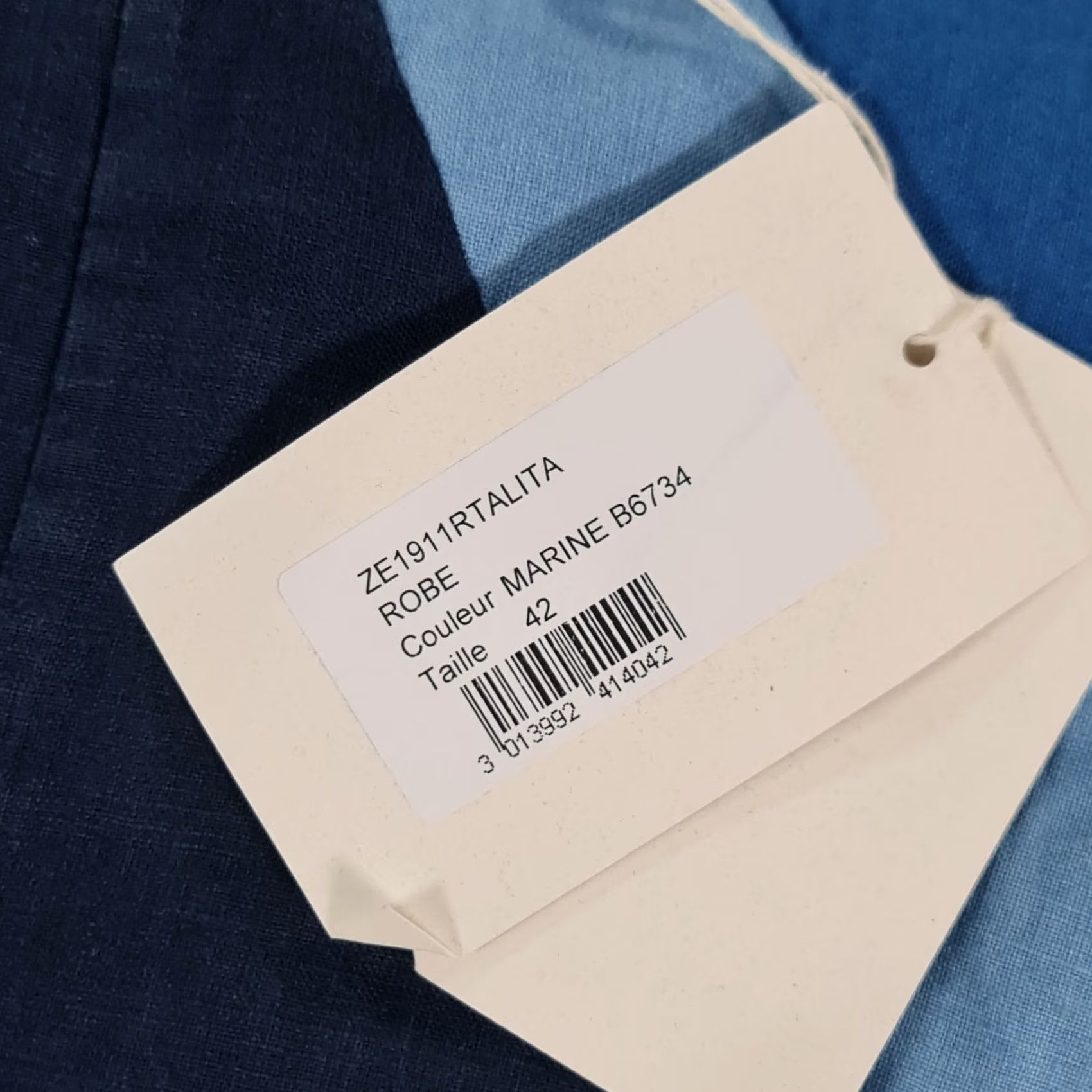 Vintage Holiday Dress Blue Knee Length 100% Linen Sleeveless V-Neck Casual Women L Summer Beach Shift Mens Girls Size L / US 10 / IT 46 - 4 Thumbnail