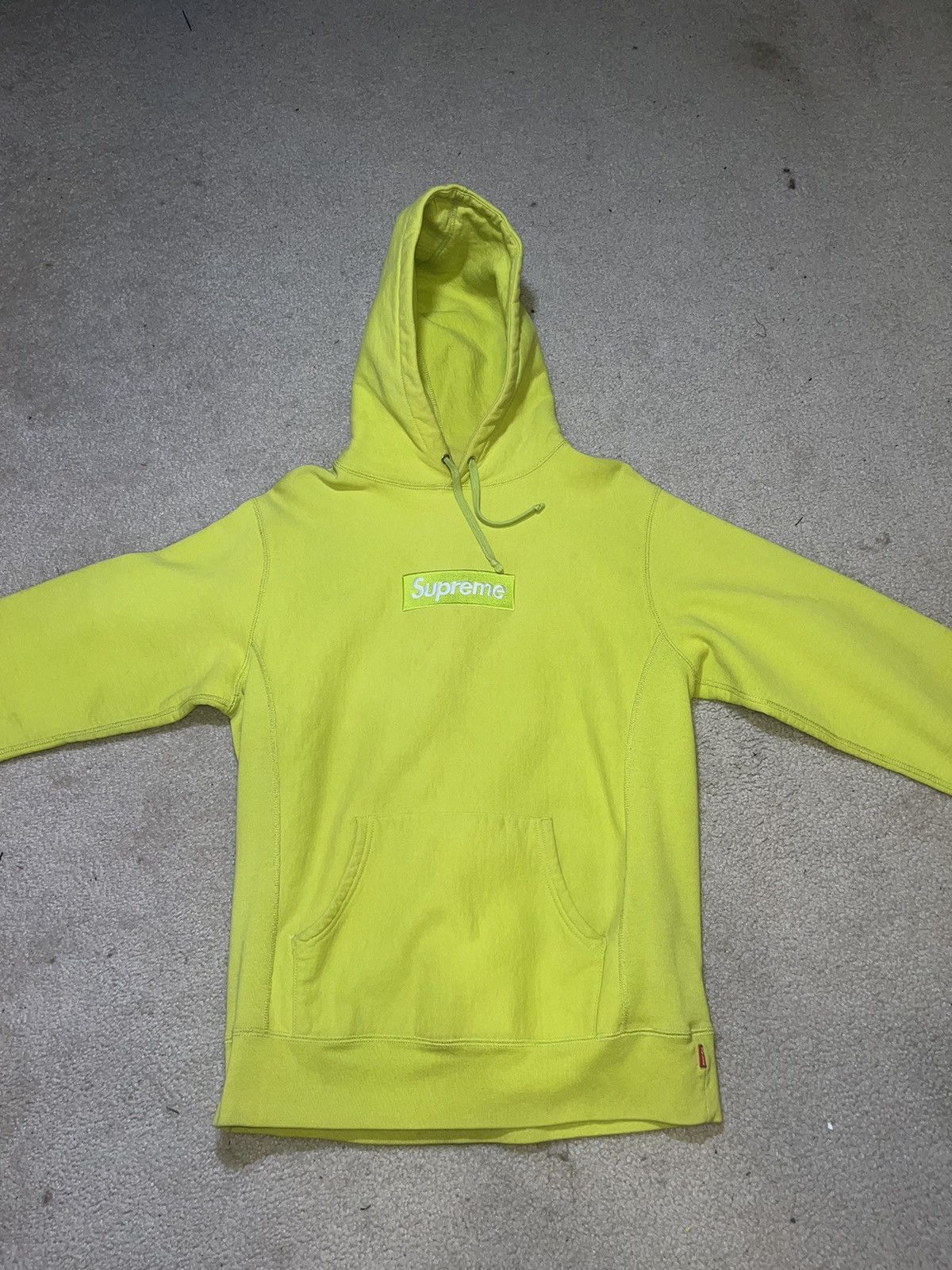 Supreme Supreme Acid Green Box Logo Hoodie FW 2012 Size US L / EU 52-54 / 3 - 2 Thumbnail