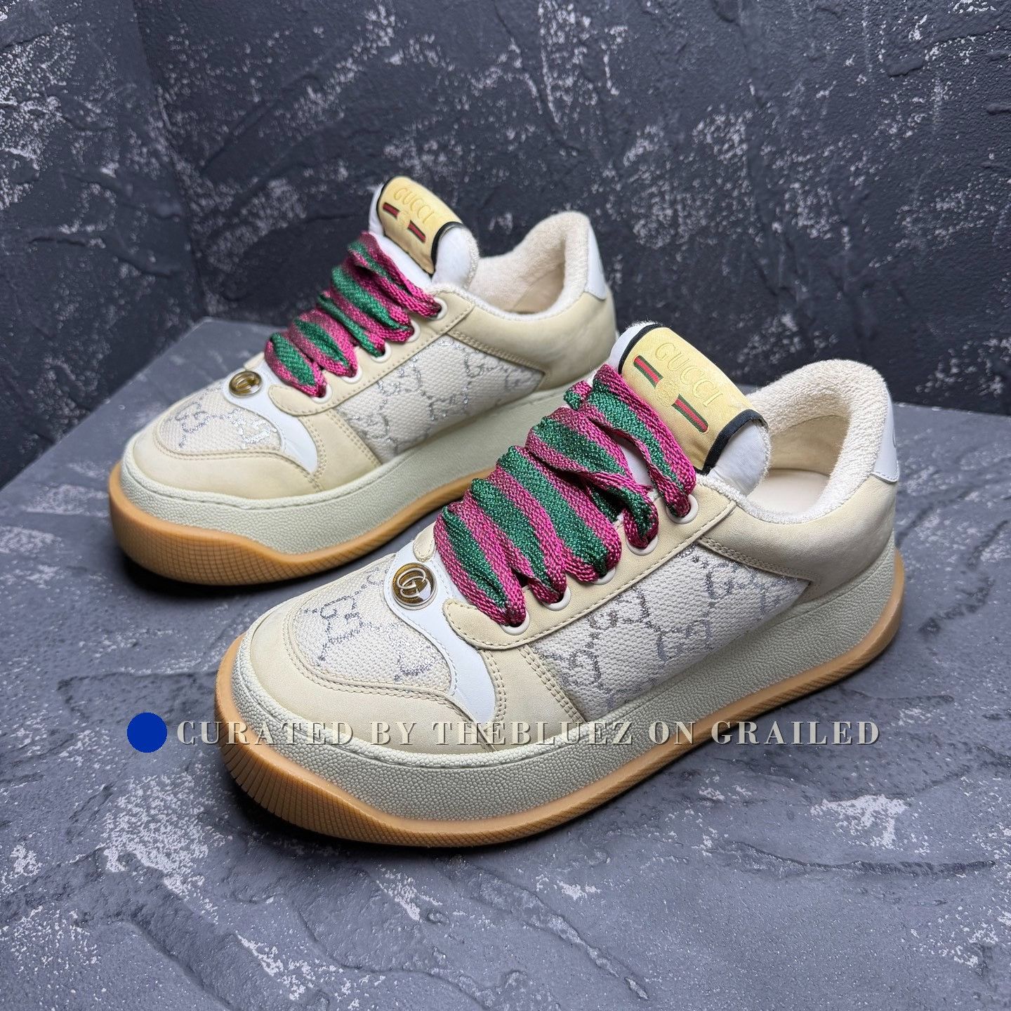 Gucci Gucci Screener Beige Chunky Sneakers Size US 4.5 / IT 34.5 - 1 Thumbnail