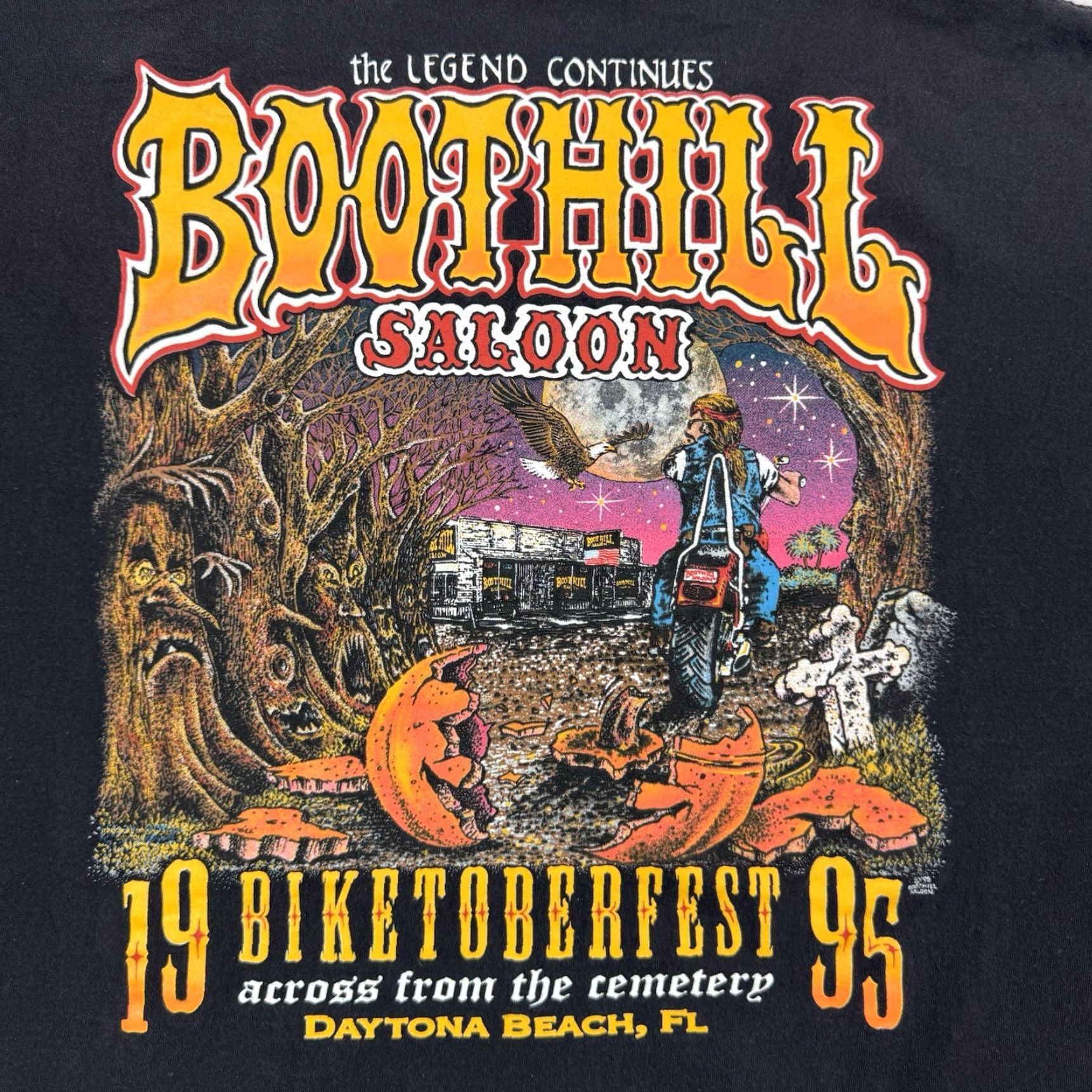 TEE JAYS VINTAGE Tee Jays Biketoberfest T-Shirt Adult XL Black 90s Biker Halloween Mens Size US XL / EU 56 / 4 - 2 Thumbnail