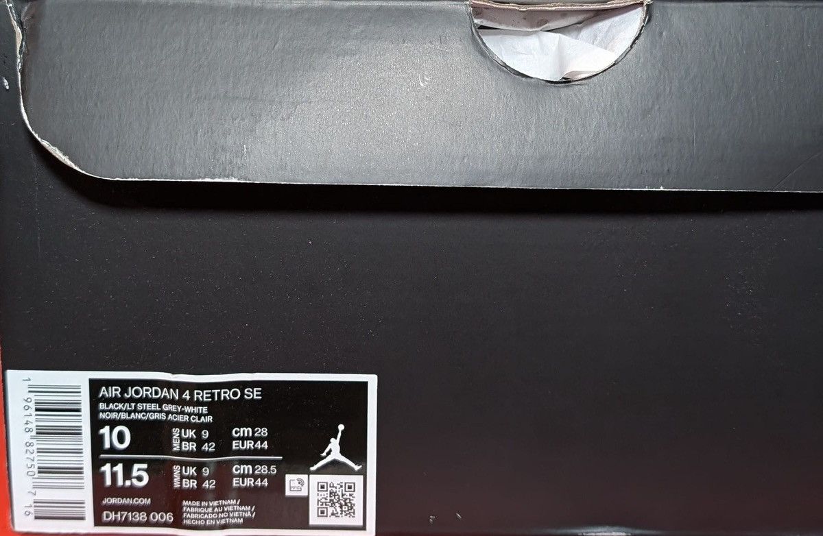 Jordan Brand Size 10 - Jordan 4 Retro SE Black Canvas Size US 10 / EU 43 - 7 Thumbnail