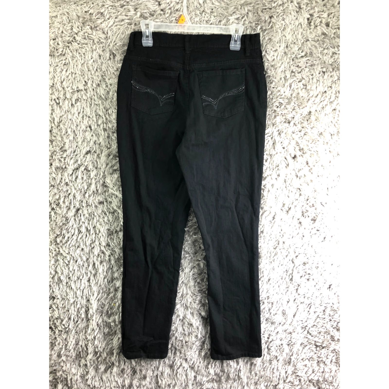Gloria Vanderbilt Gloria Vanderbilt Amanda Jeans Dark Wash Black Denim Womens Size 10 Mid Rise 30x30 Regular Straight Pocket 5 Size 32" / US 10 / IT 46 - 5 Thumbnail