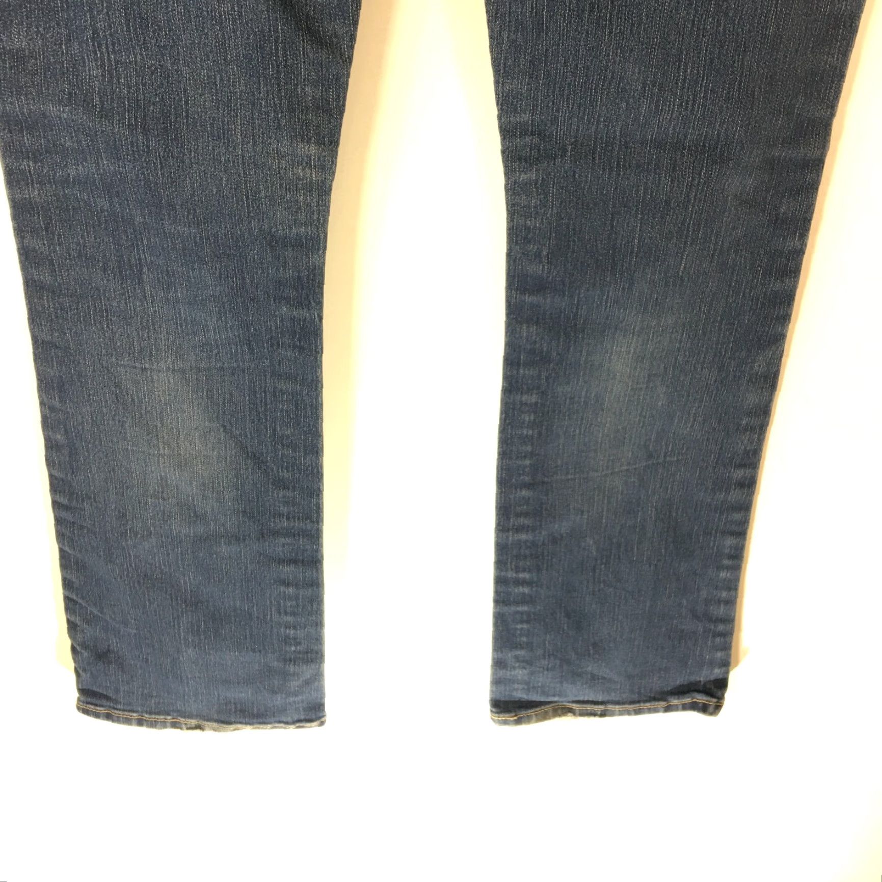 Vintage Union Bay Womens Jeans Skinny Boot Cut Blue Denim 34 Inseam 34 Waist 34 Regular Size 9 Distressed Medium Wash 5-Pocket Zipper Button Loops Belt Size 30" / US 8 / IT 44 - 6 Thumbnail