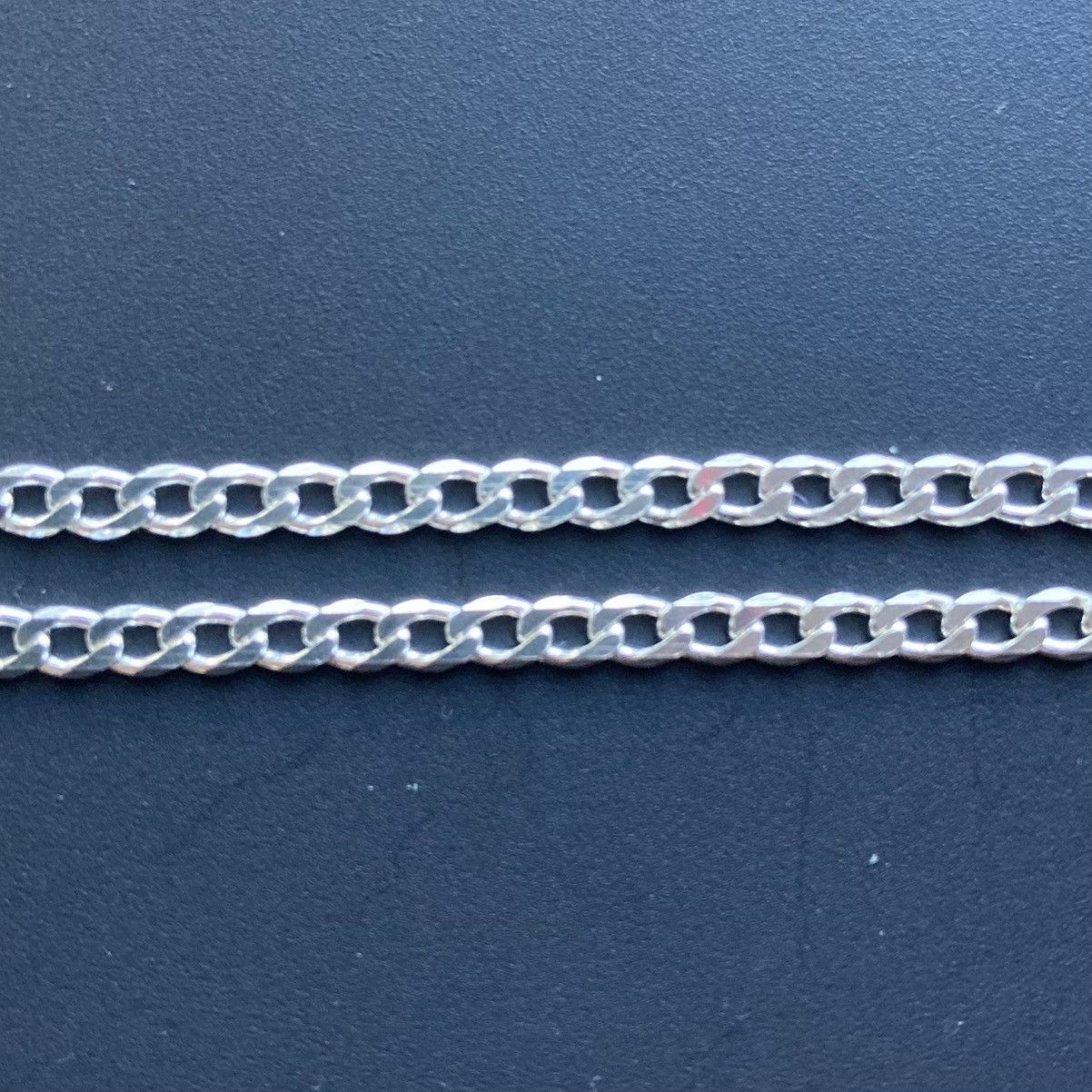 Jewelry Real Solid Silver Chain Cuban Curb Bracelet 7in 3mm Size ONE SIZE - 2 Thumbnail