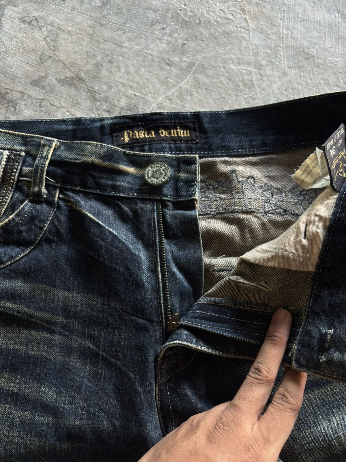 Hysteric Glamour PASTA DENIM rusty mud fade wash distressed japanese punk Size US 35 - 4 Thumbnail