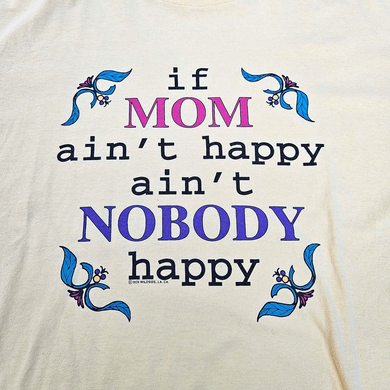 Tultex Vintage Y2K Humor Shirt 2XL If Mom Ain't Happy Yellow Size XXL / US 16-18 / IT 52-54 - 2 Thumbnail