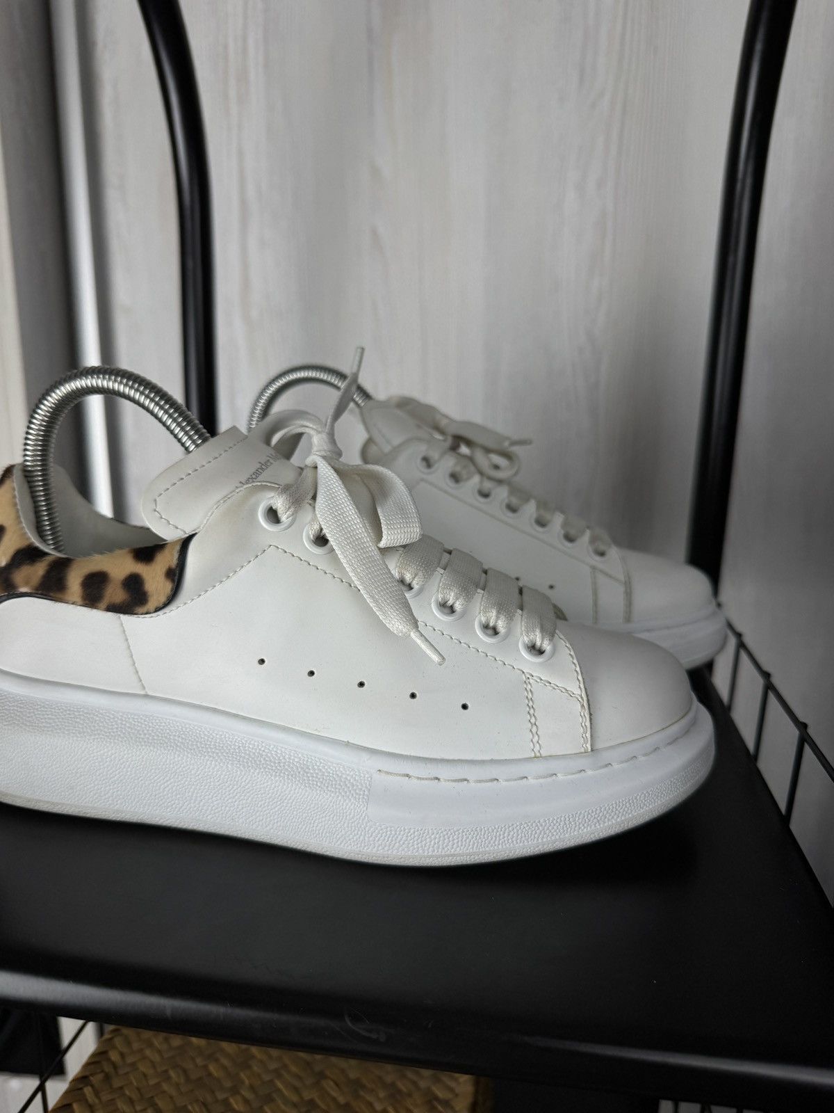 Alexander McQueen Alexander McQueen Oversized Leather Sneakers Leopard Back Size US 8.5 / IT 38.5 - 3 Thumbnail