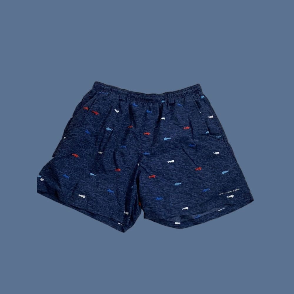 Vintage Columbia Omni-Shade Shark Drawstring Water Shorts Men L Blue Swim Trunks Size US 33 - 1 Thumbnail