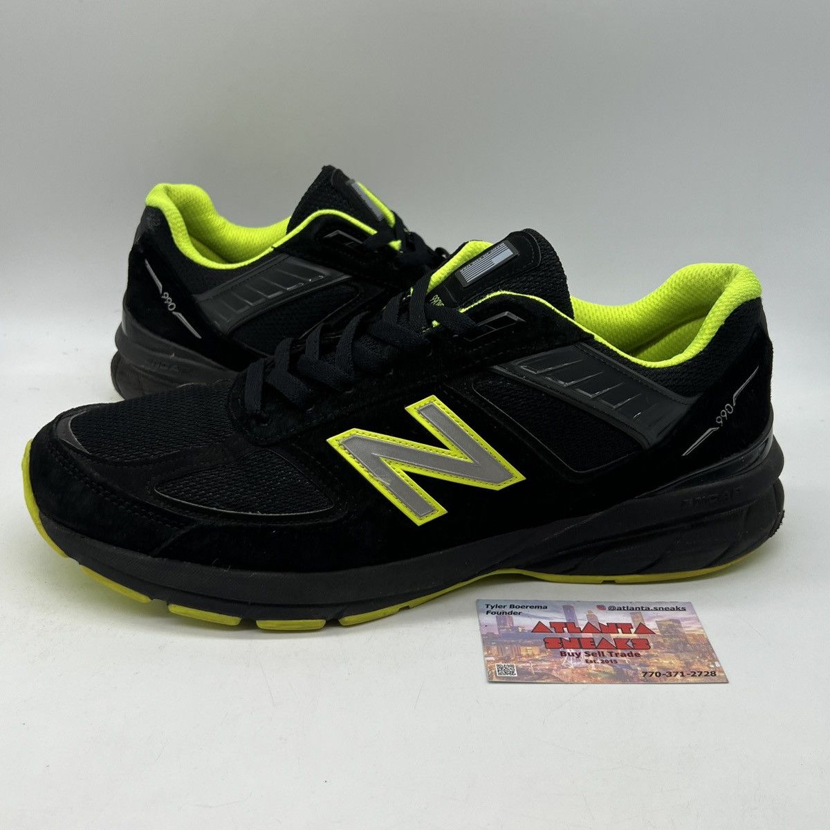 image of New Balance 990V5 Black Hi Lite Shoes, Men's (Size 13)