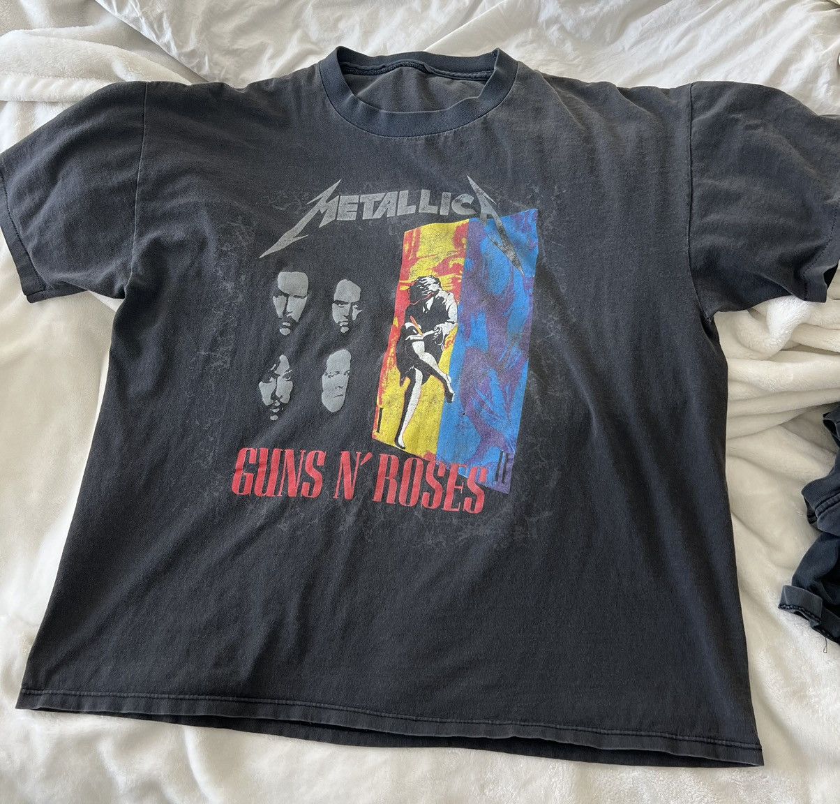 image of Vintage Metallica Guns N Roses 1992 Faith No More Tour Shirt in Black, Men's (Size XL)