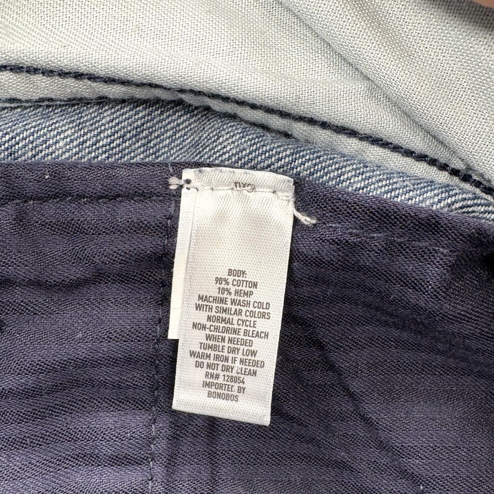 Bonobos Bonobos Pants Mens 35x30 Blue Denim Chino Cotton Hemp Casual Tapered Leg Size US 35 - 5 Thumbnail
