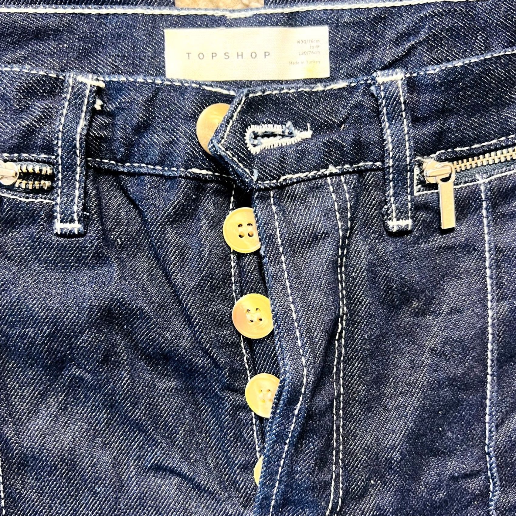 Topshop VINTAGE TopShop Darkwash Women’s Pleated Capri Denim Jeans 30 Jeans Women 30 Blue Capris Vintage Girls / Womens Size 30" / US 8 / IT 44 - 4 Thumbnail