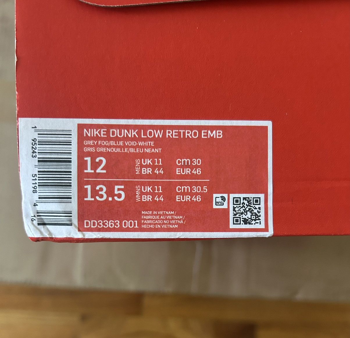 Nike Nike Dunk Low EMB NBA 75th Anniversary Brooklyn Nets Sz12 Size US 12 / EU 45 - 6 Thumbnail