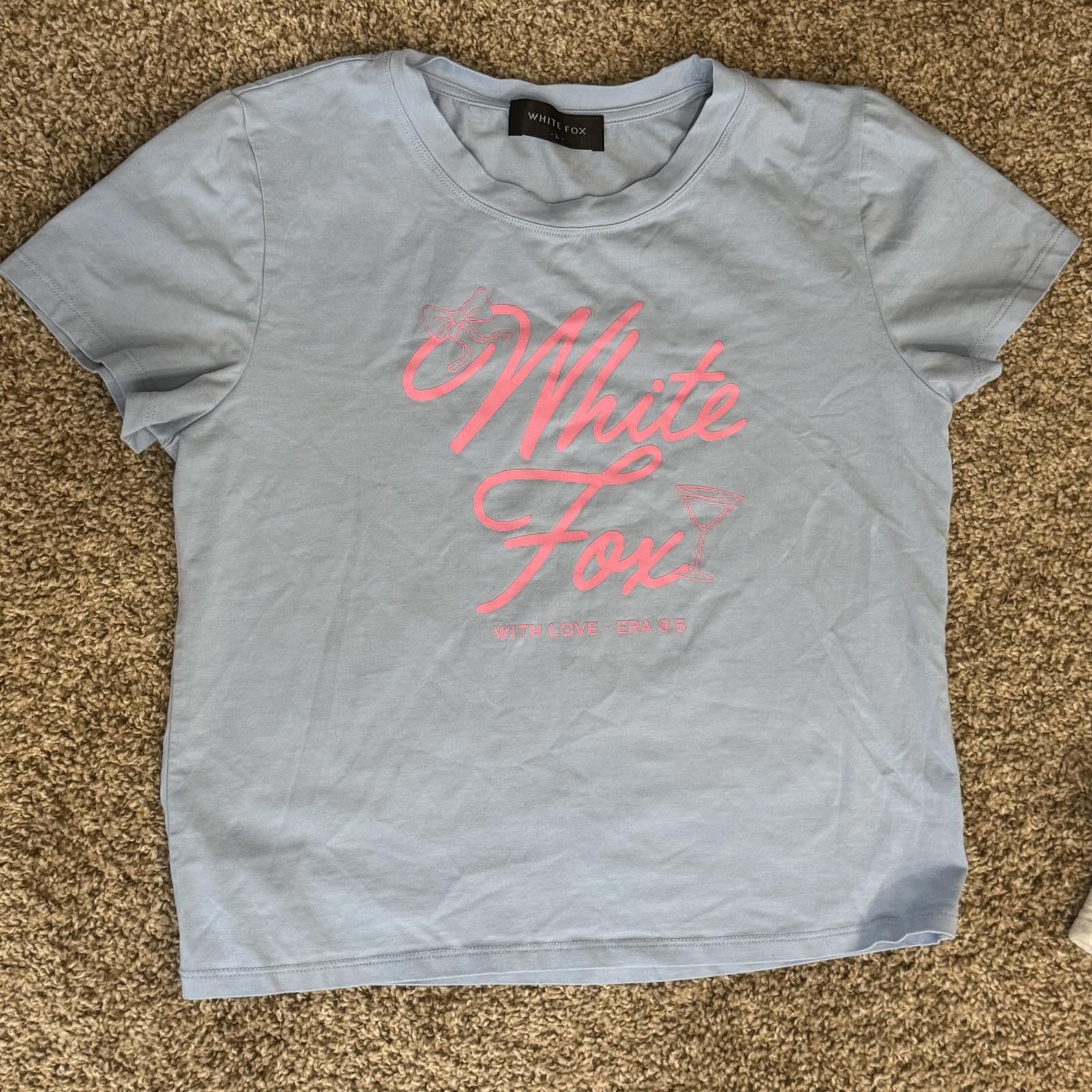Other White Fox Light Blue Short Sleeve T-Shirt Size L / US 10 / IT 46 - 1 Thumbnail