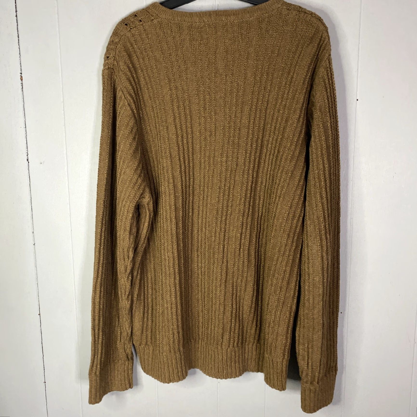 Vintage VINTAGE Woolrich Nutmeg Mens Fisherman Cable-Knit Chunky Sweater L 25x29 Knit Pullover Crew Neck Long Sleeve Brown 90s Classic Preppy Mens Size US L / EU 52-54 / 3 - 8 Thumbnail