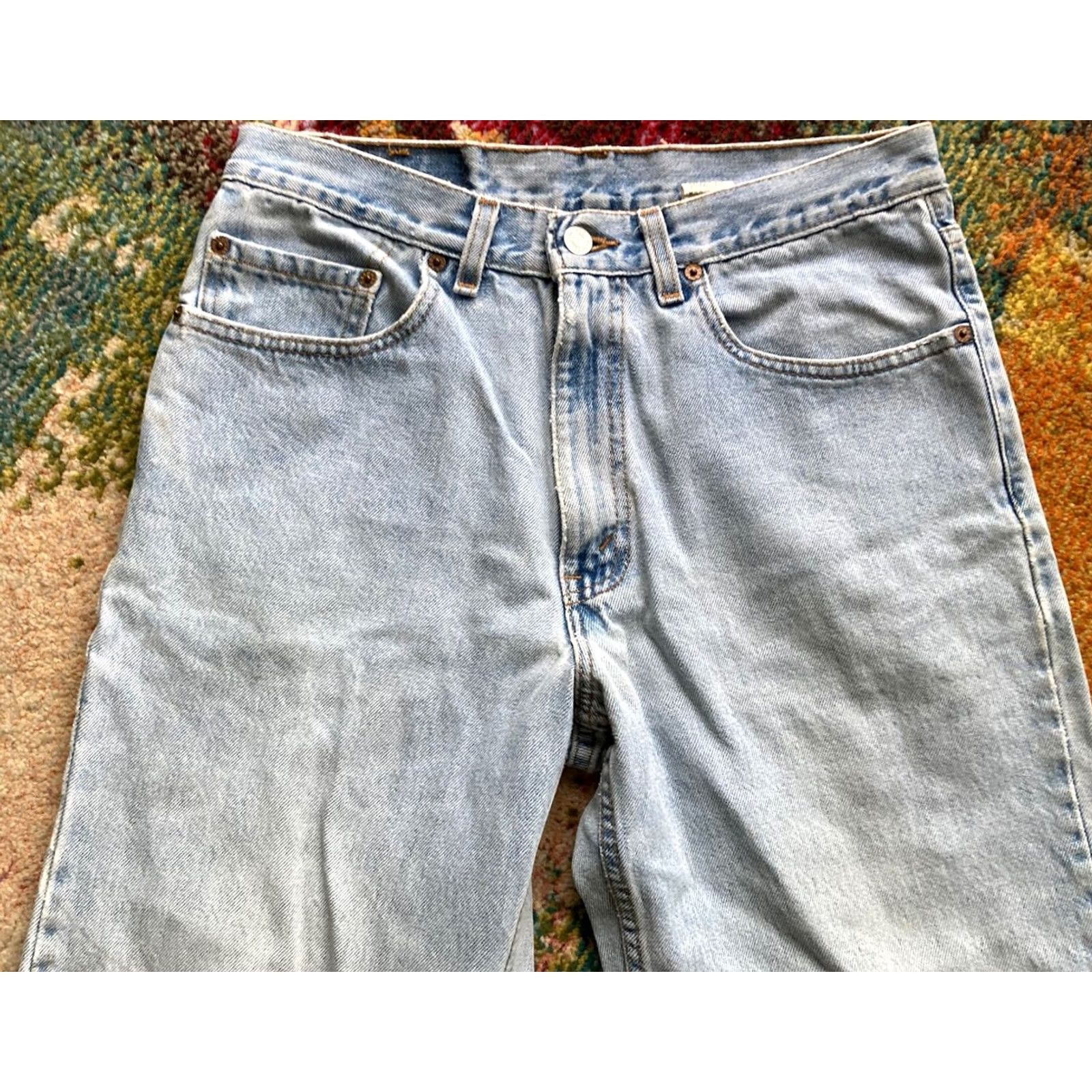Levi's VINTAGE Levi's 550 Jeans Mens 33x32 (Fits 31x31) Light Wash Relaxed Tapered USA Made 80s 90s Western Size US 33 - 2 Thumbnail