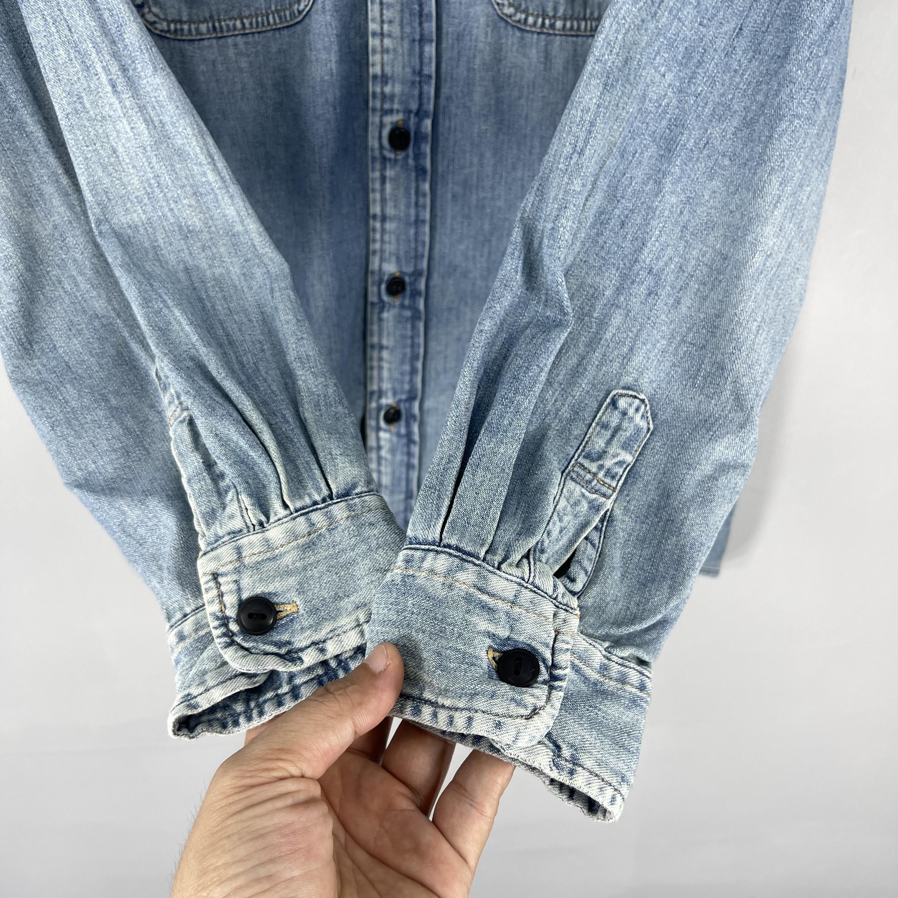 Edwin Vintage EDWIN Dungarees Workers Denim Shirt Button Up Size US L / EU 52-54 / 3 - 5 Thumbnail