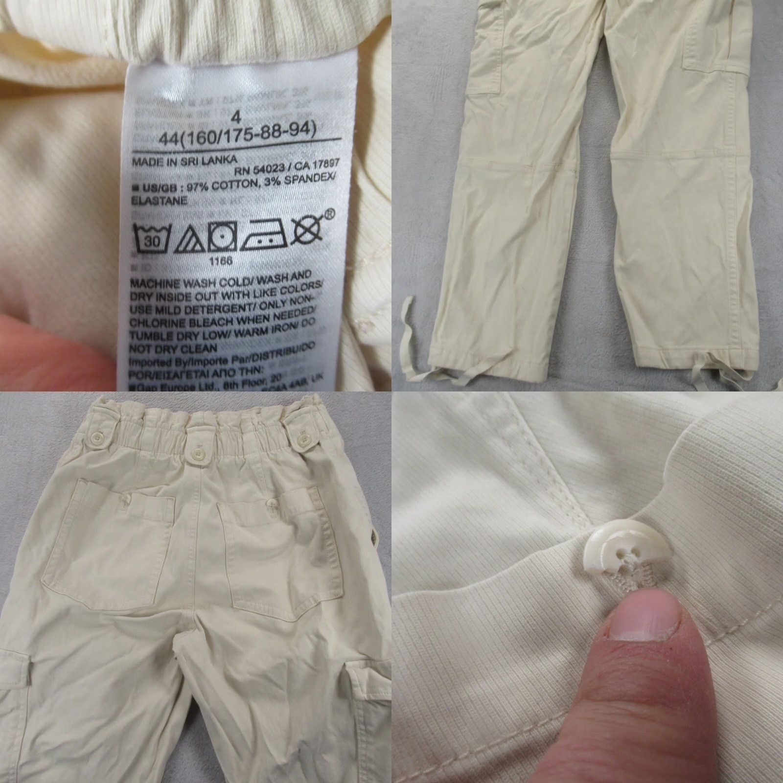 Banana Republic Banana Republic Cargo Pants Women 4 Cream Belted Elastic Straight High Rise 26x29 Size 27" / US 4 / IT 40 - 8 Thumbnail