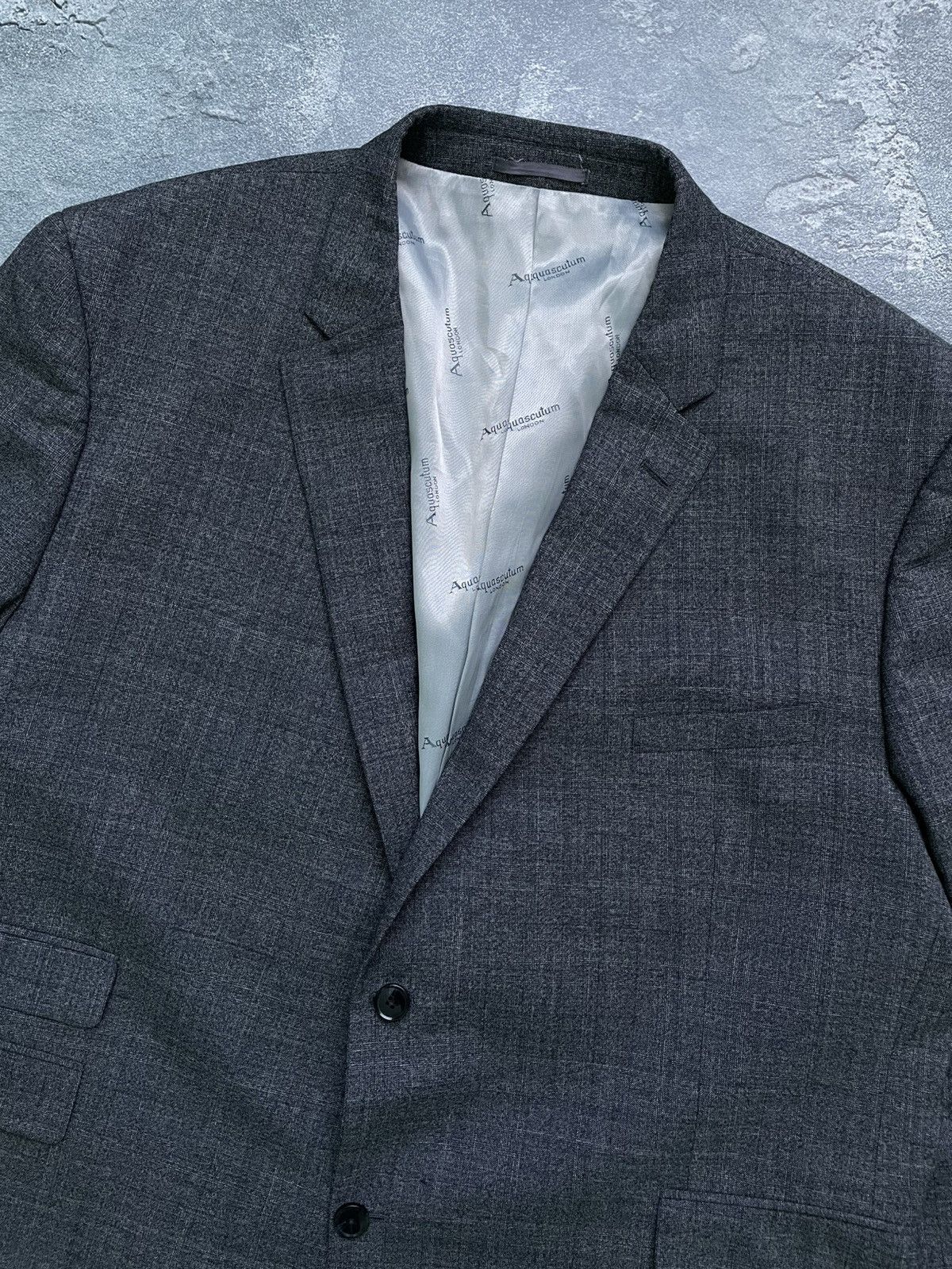 Aquascutum Vintage Aquascutum Blazer Jacket Navy Logo Wool Rich Size 50S - 2 Thumbnail