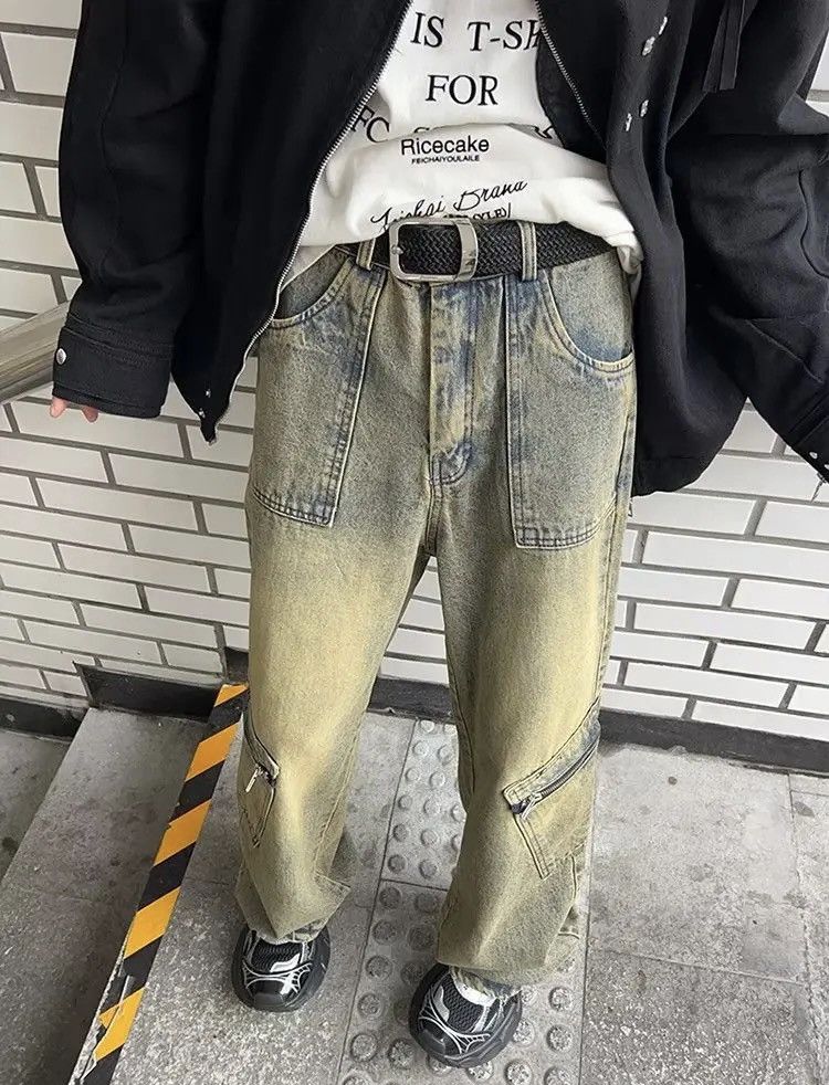Vintage Washed cargo pants jeans y2k Size US 34 / EU 50 - 4 Thumbnail