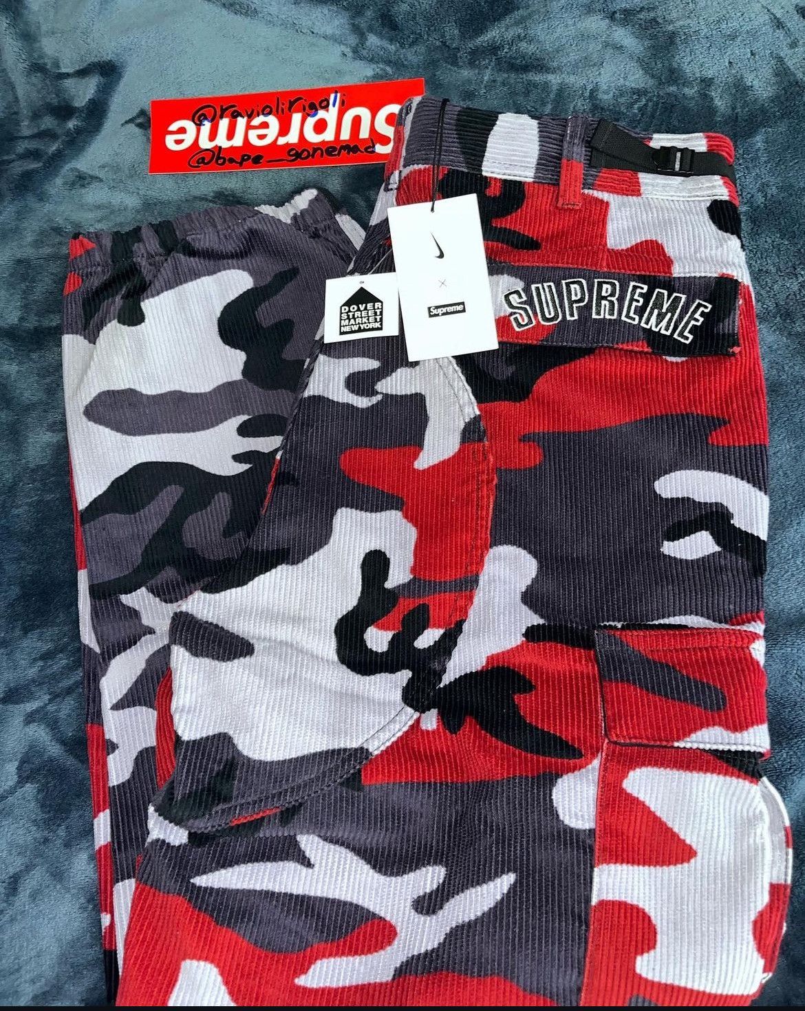 Nike Supreme Supreme Noke Arc Corduroy Cargo Pants Red Camo Grailed