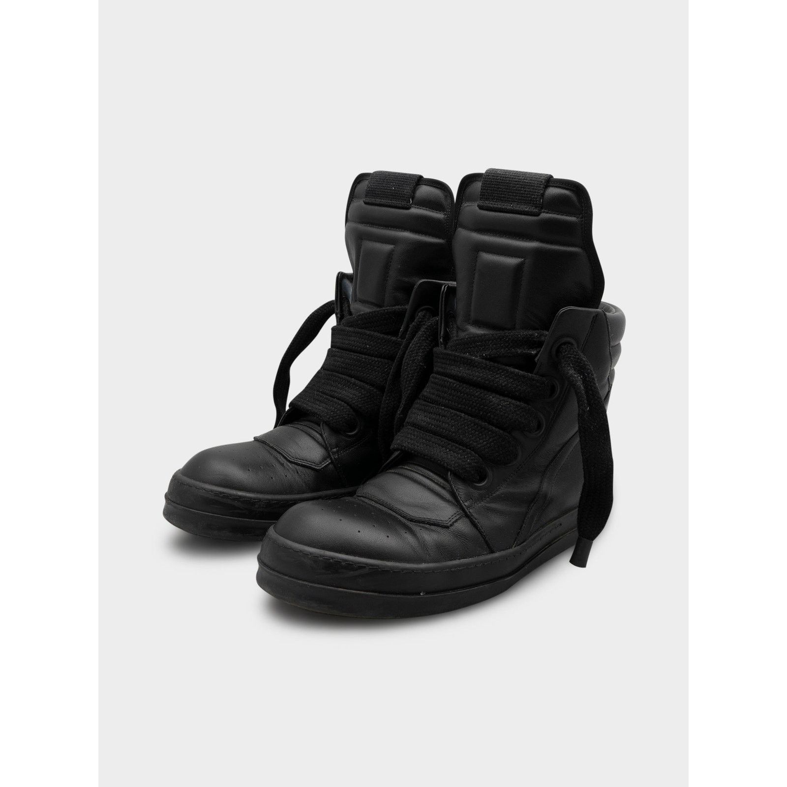 Pre-owned Rick Owens Jumbo Lace Black Geobaskets Shoes