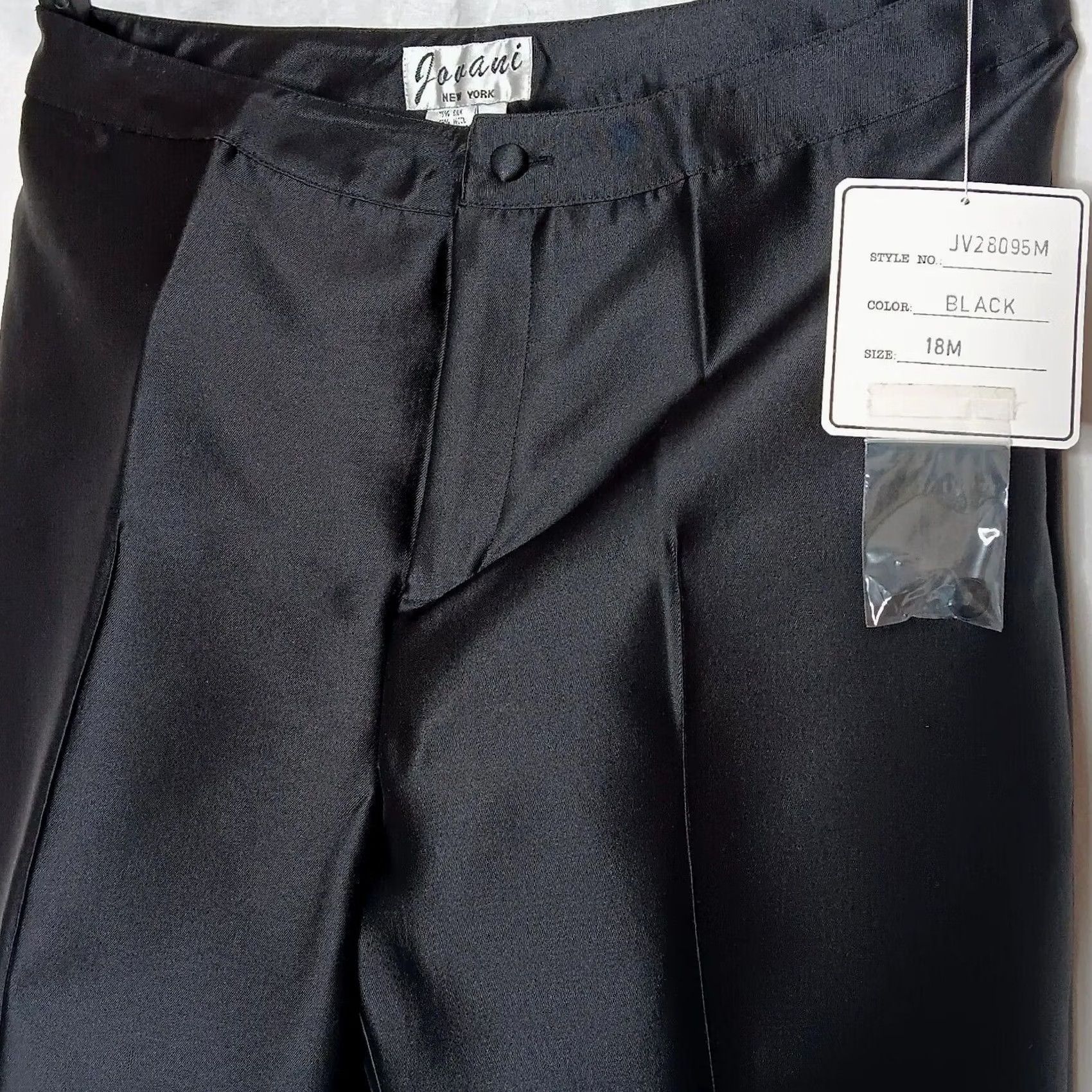Vintage VINTAGE? No. Jovani Black Wool Silk Blend Wide-Leg Pants 18 M Dress Formal Women's 32" Inseam Size 40" / US 18 - 6 Thumbnail