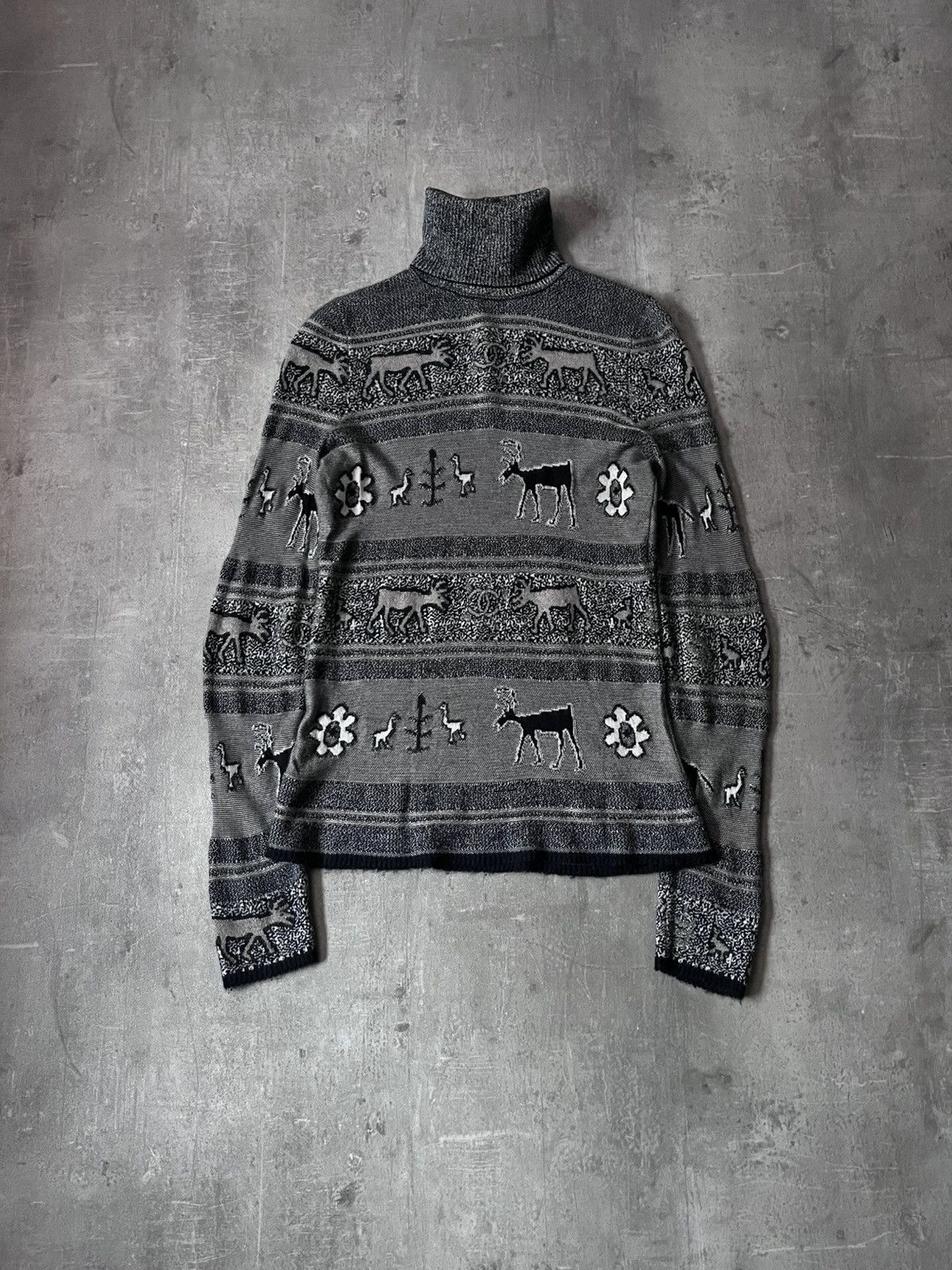 Chanel Chanel Deer Cashmere Turtleneck Sweater grey rare Size S / US 4 / IT 40 - 1 Thumbnail