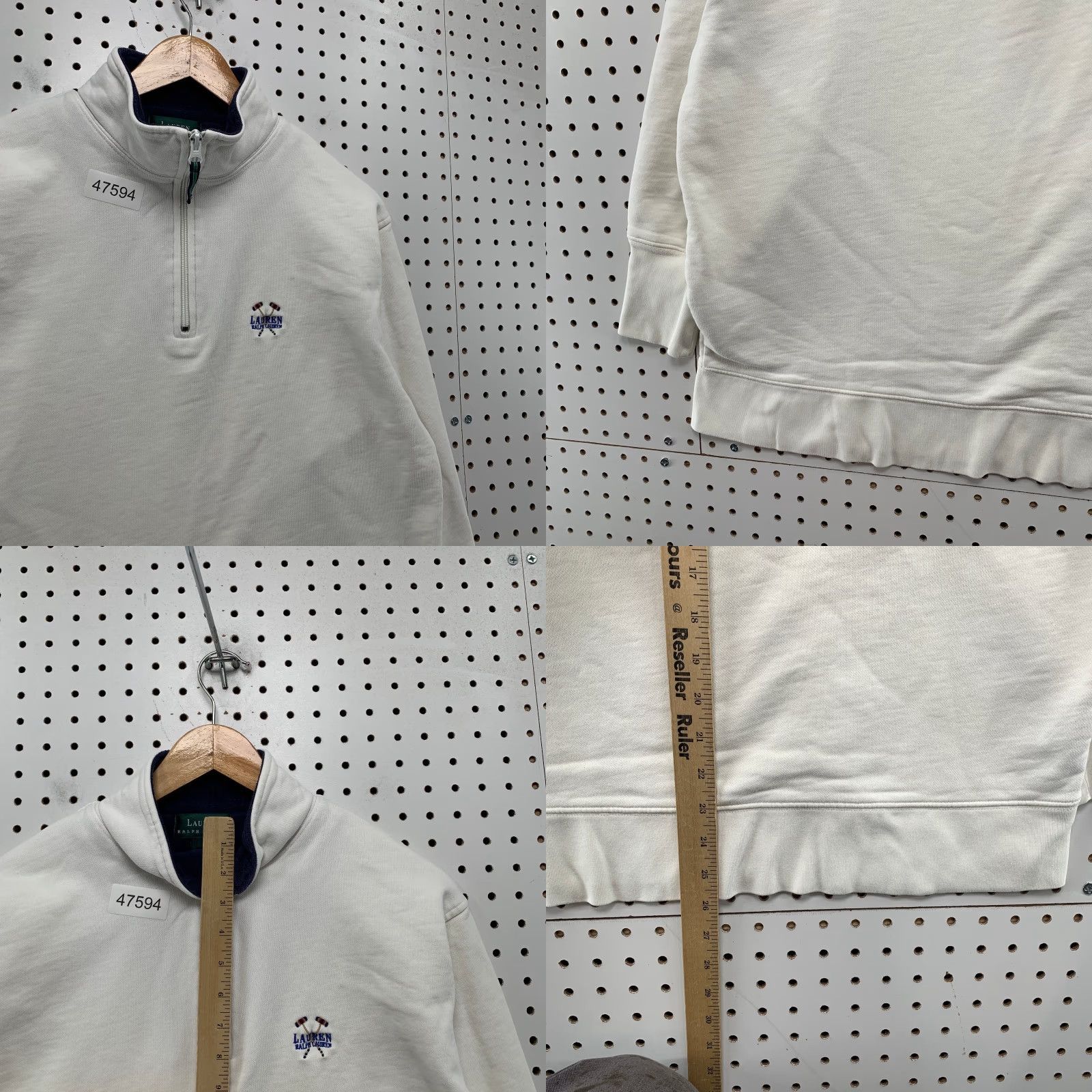Ralph Lauren Ralph Lauren Sweater Shirt Womens Small White 1/4 Zip Mock Neck Fleece Pullover Long Sleeve Cotton Size S / US 4 / IT 40 - 8 Thumbnail