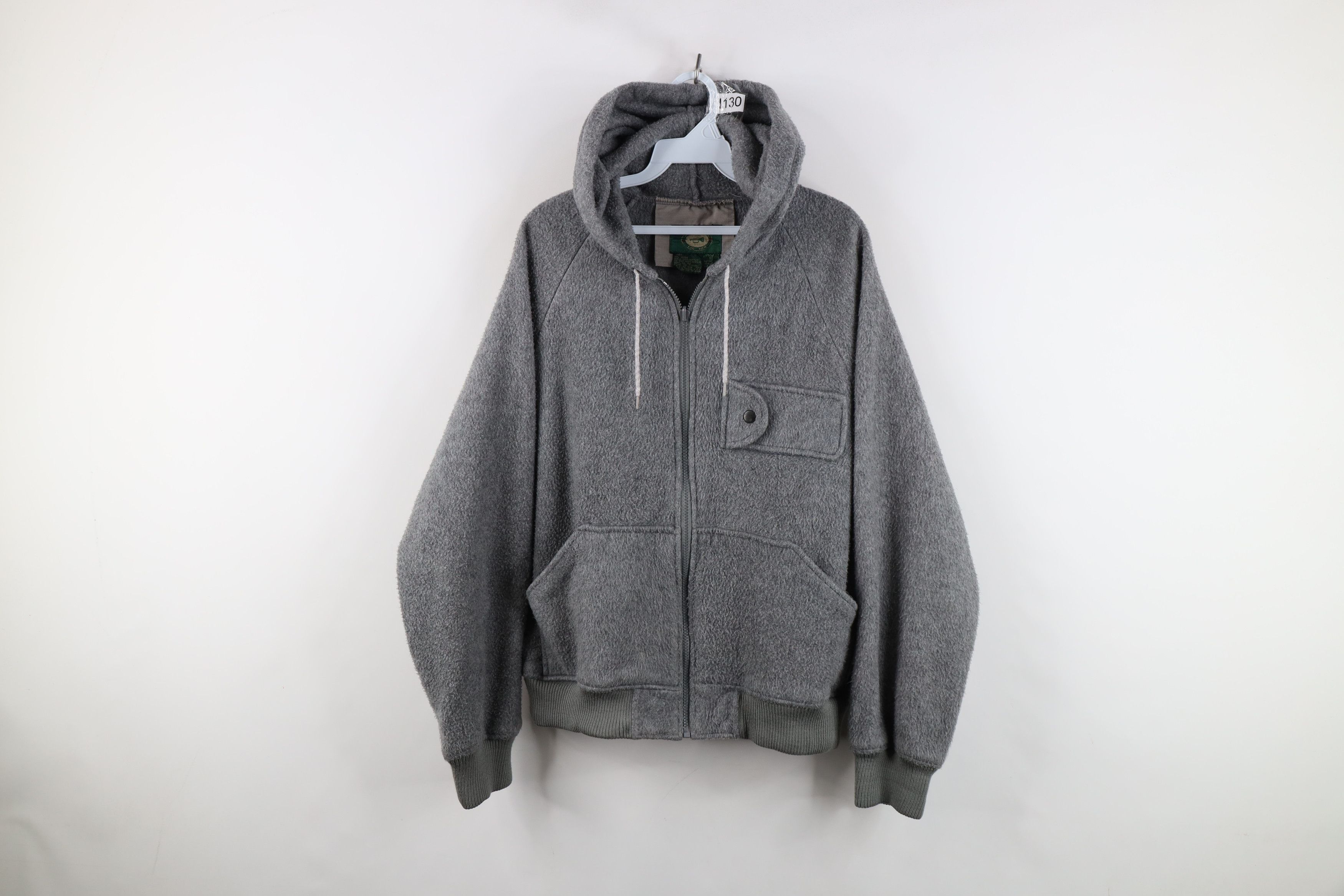 Vintage Vintage 90s Streetwear Blank Full Zip Fleece Hooded Jacket Size US M / EU 48-50 / 2 - 1 Thumbnail