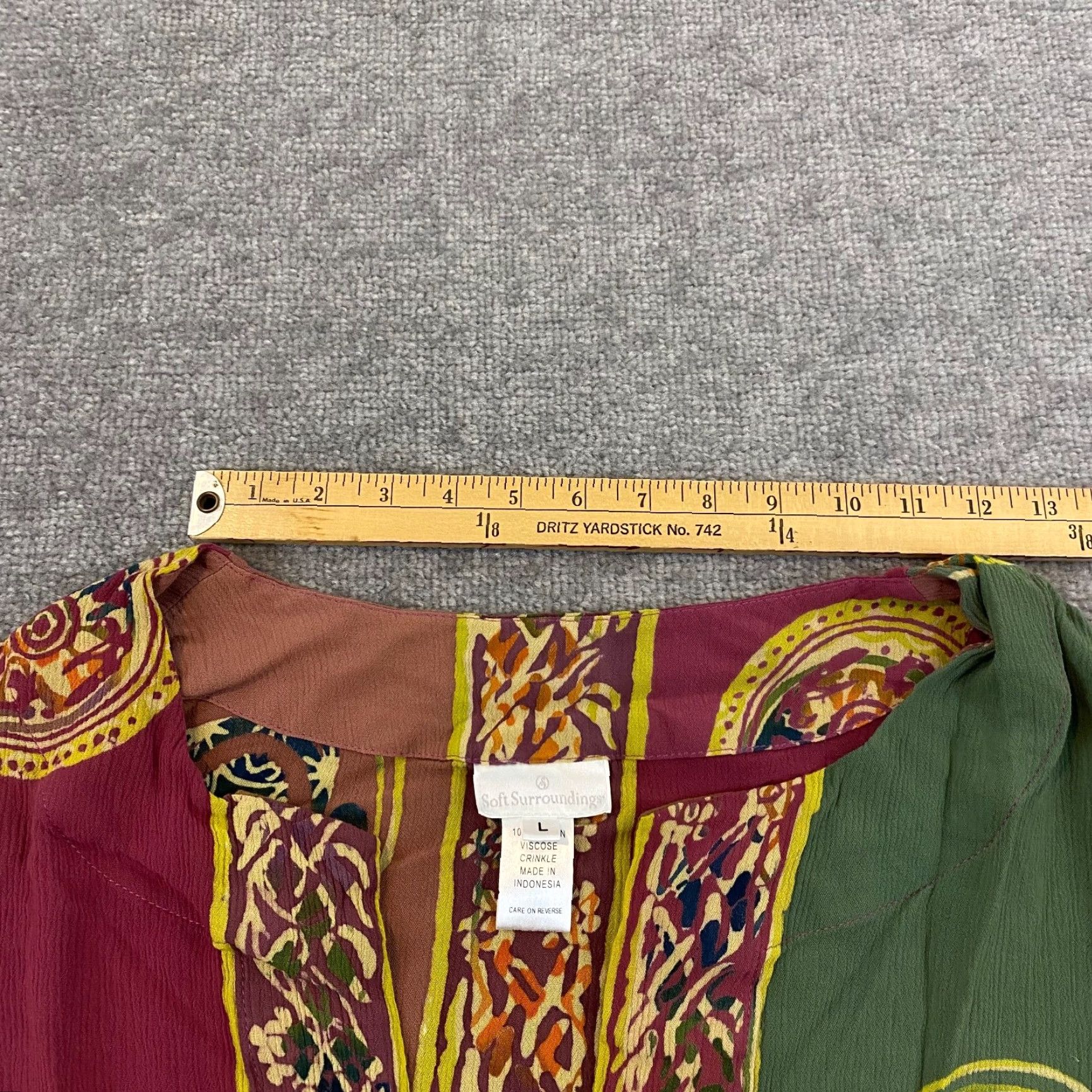 Soft Surroundings SOFT SURROUNDINGS Batik Tunic Top Womens Large Multicolor Viscose Rayon Oversize Tunic Blouse Size L / US 10 / IT 46 - 6 Thumbnail