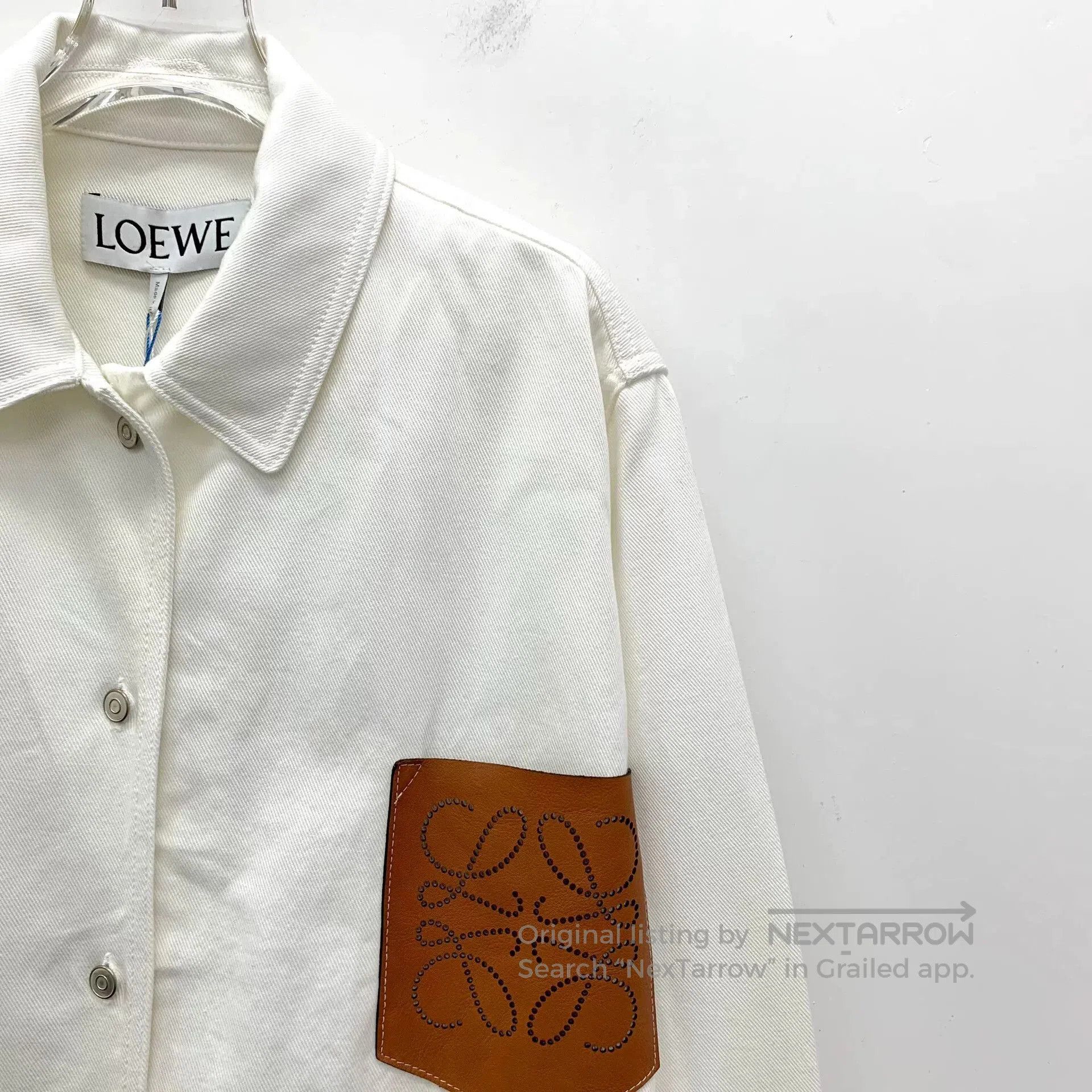 Loewe Loewe White Logo Cotton Shirt. Size XXS / US 00 / IT 34 - 3 Thumbnail