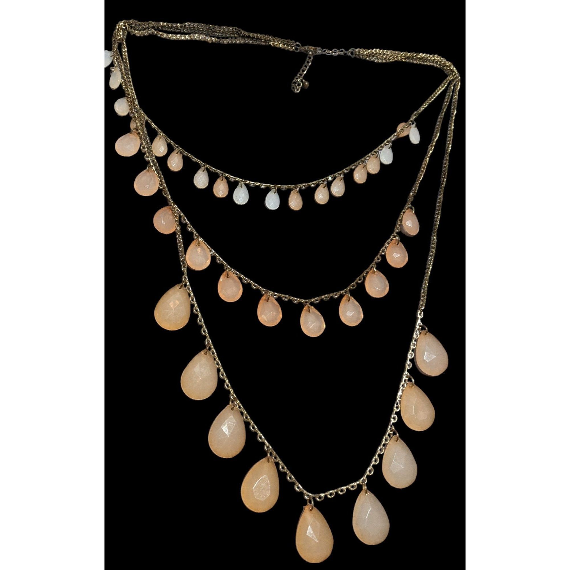 Other Bohemian Layered Necklace With Peach Teardrop Beads Size ONE SIZE - 2 Thumbnail