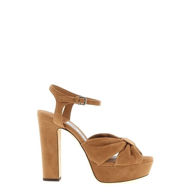 JIMMY CHOO Heloise 120mm Toffee Suede Sandals New (Women's s
