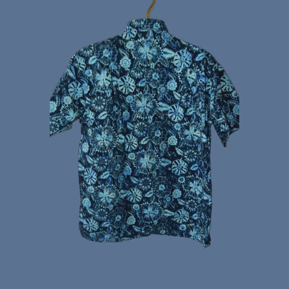 Vintage Pete Huntington Bali Hawaiian Shirt Men’s M Blue Floral Short Sleeve Button Up Size US M / EU 48-50 / 2 - 1 Thumbnail