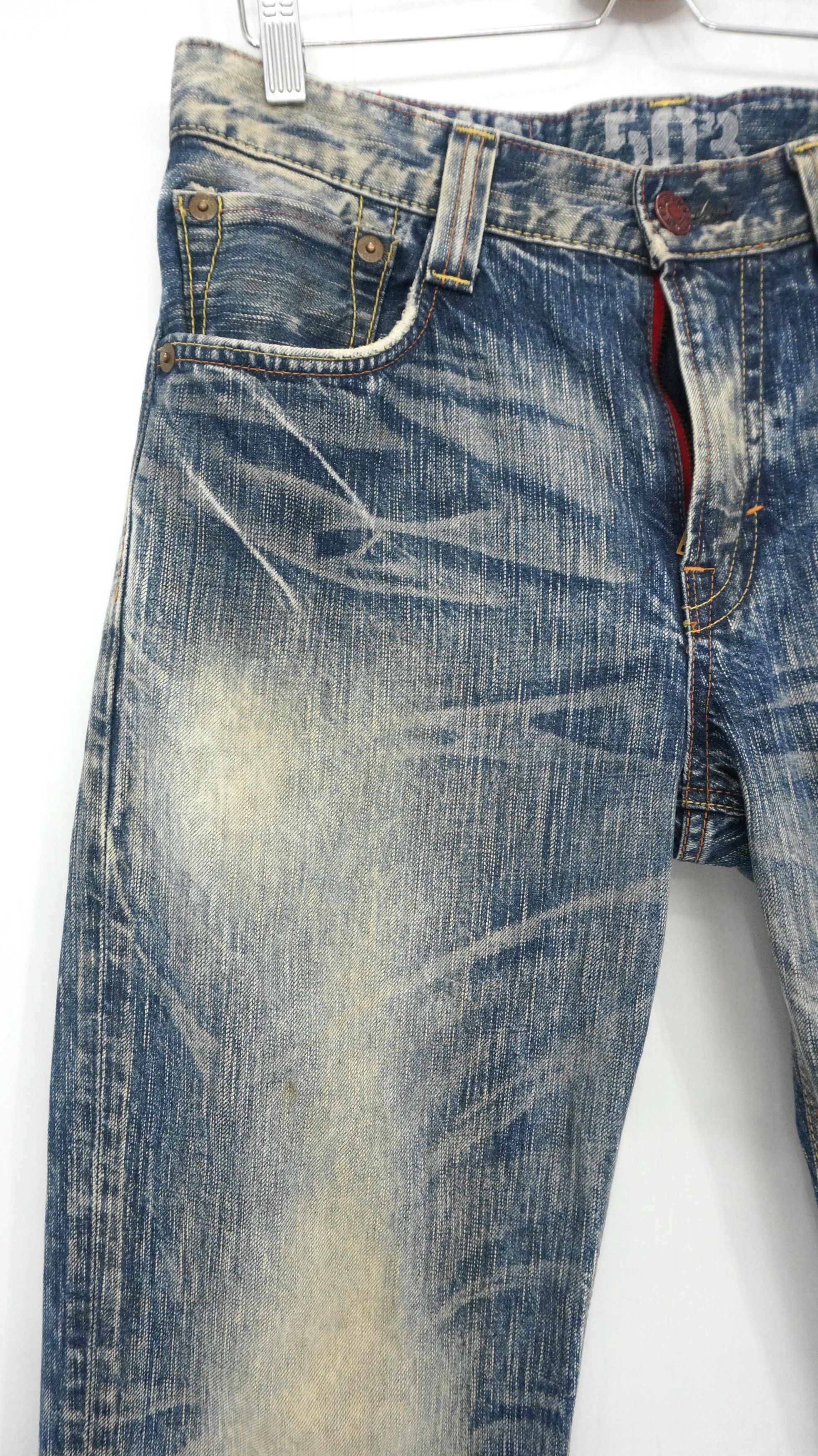 Japanese Brand 🔥EDWIN 503 Japan Rusty Vintage Thrashed Worn out Size US 29 - 3 Thumbnail