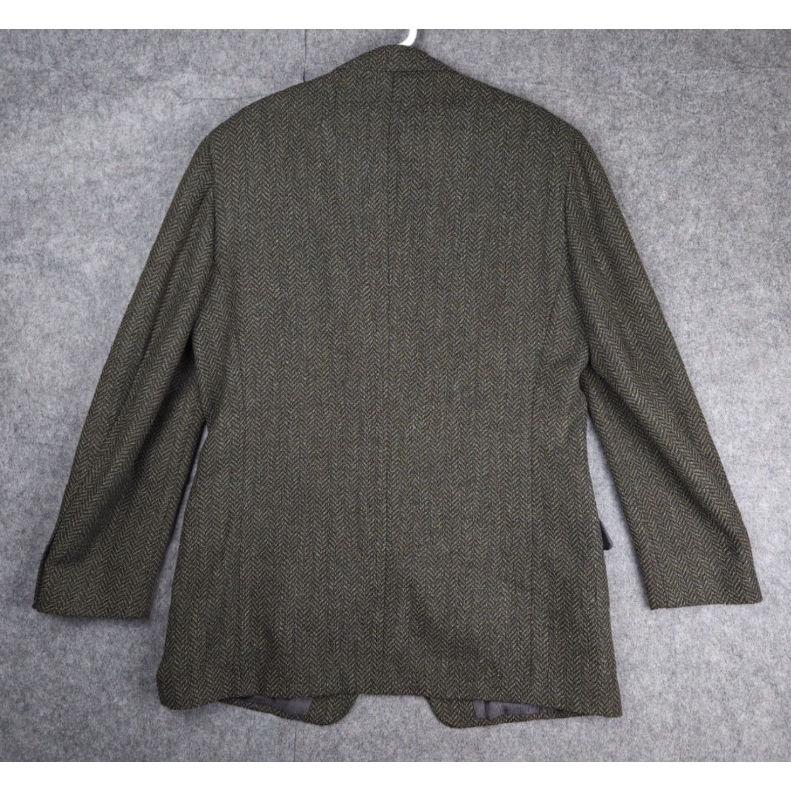 Ermenegildo Zegna Ermenegildo Zegna Blazer Jacket Men 54 Gray Three-Button Wool Peak Lapel Geometric Chevron Pattern Regular Jacket Coat Size 54R - 3 Thumbnail
