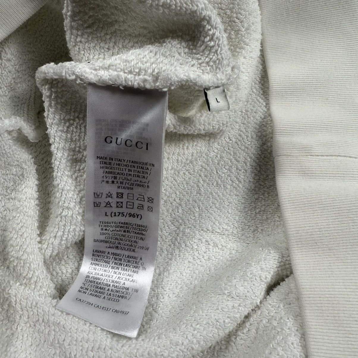 Gucci Gucci Big Logo White Hoodie Size US L / EU 52-54 / 3 - 5 Thumbnail