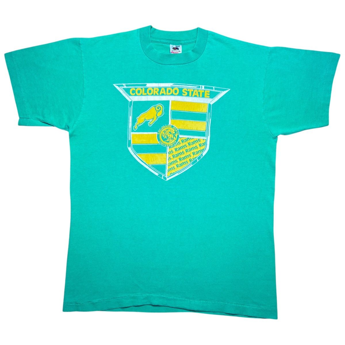 NCAA Vtg 1990s NCAA Colorado State Rams Shield Emblem Graphic Tee Size US L / EU 52-54 / 3 - 1 Thumbnail