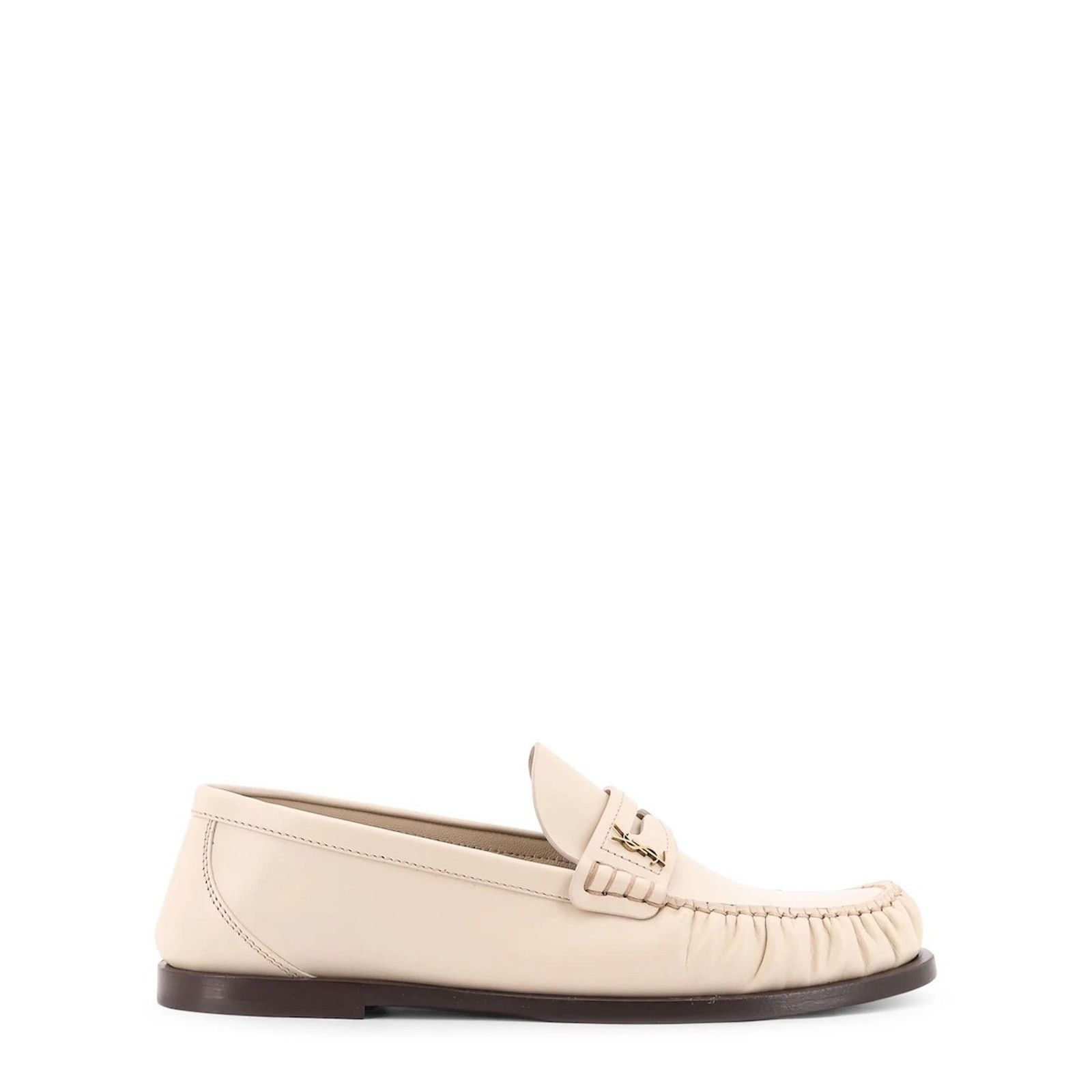 Saint Laurent Paris NIB Saint Laurent YSL Logo Leather Penny Loafers White 34.5 Size US 4.5 / IT 34.5 - 1 Thumbnail
