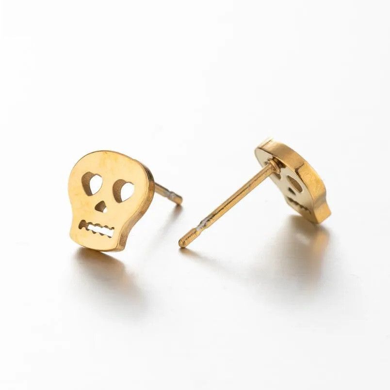 Jewelry Skull Mini Stud Earrings Charm Earring Gift Size ONE SIZE - 1 Thumbnail
