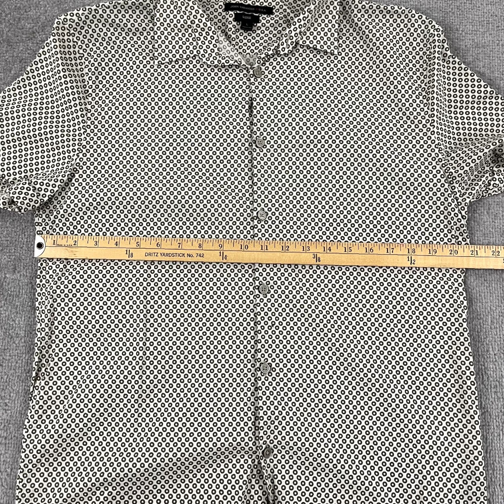 John Varvatos John Varvatos Shirt Mens Large Abstract Geometric Button-Up Casual Luxe White Size US L / EU 52-54 / 3 - 4 Thumbnail