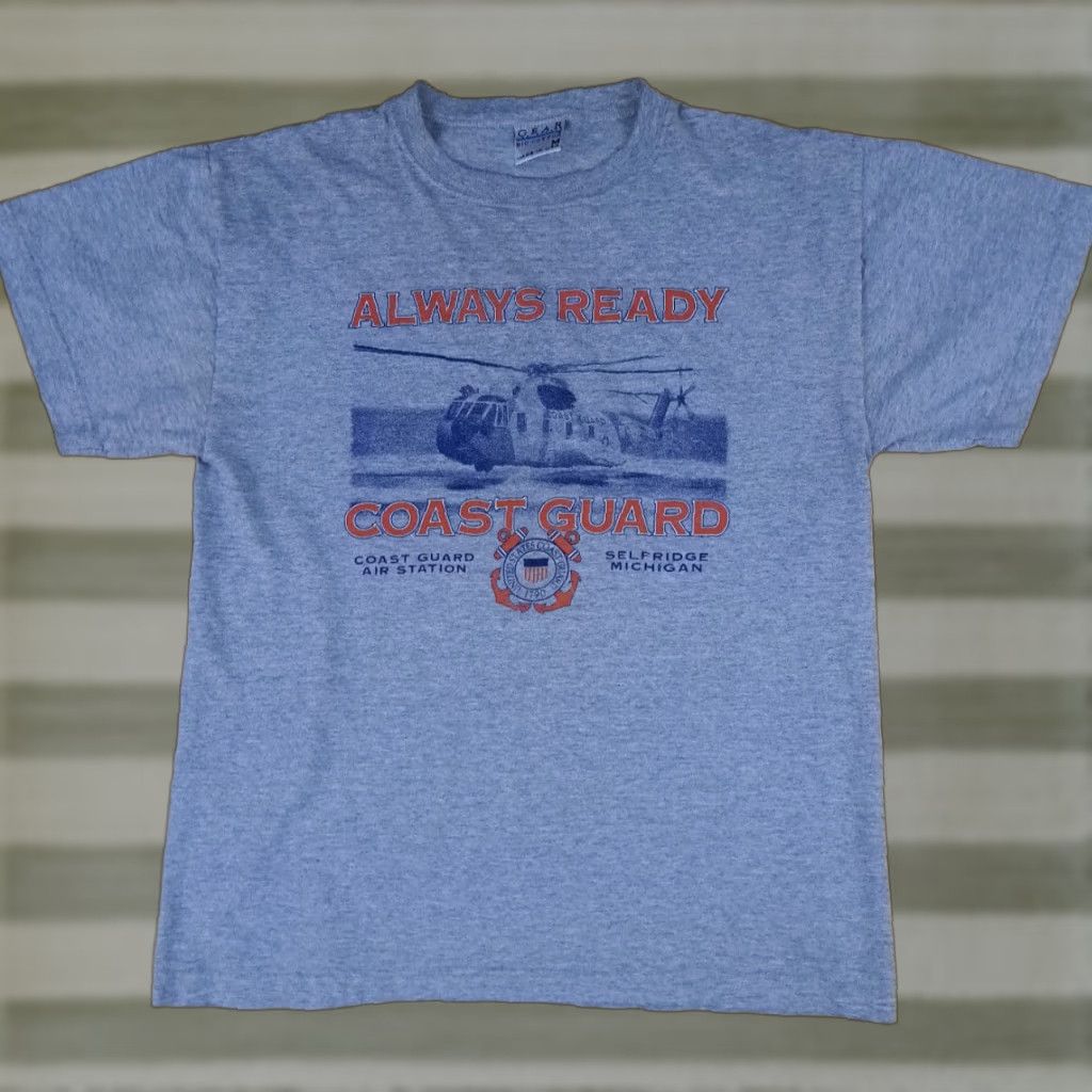 Vintage Gear Coast Guard T-Shirt USA Made Always Ready Michigan Selfridge Coast Guard Gray M Mens Shirt Short Sleeve Medium Size US M / EU 48-50 / 2 - 1 Thumbnail