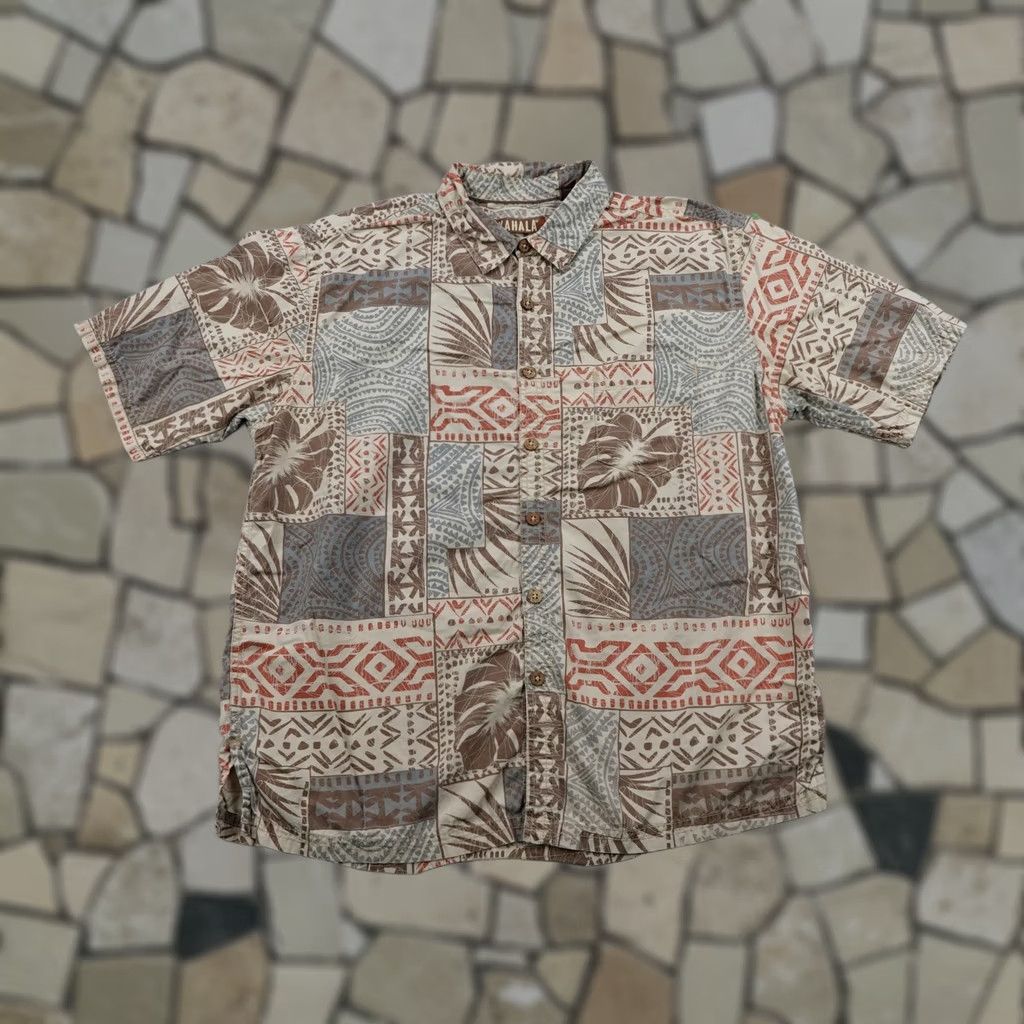 Vintage Kahala Shirt Mens XL Beige Floral Hawaiian Aloha Button Up Tribal Cotton Camp Size US XL / EU 56 / 4 - 1 Thumbnail