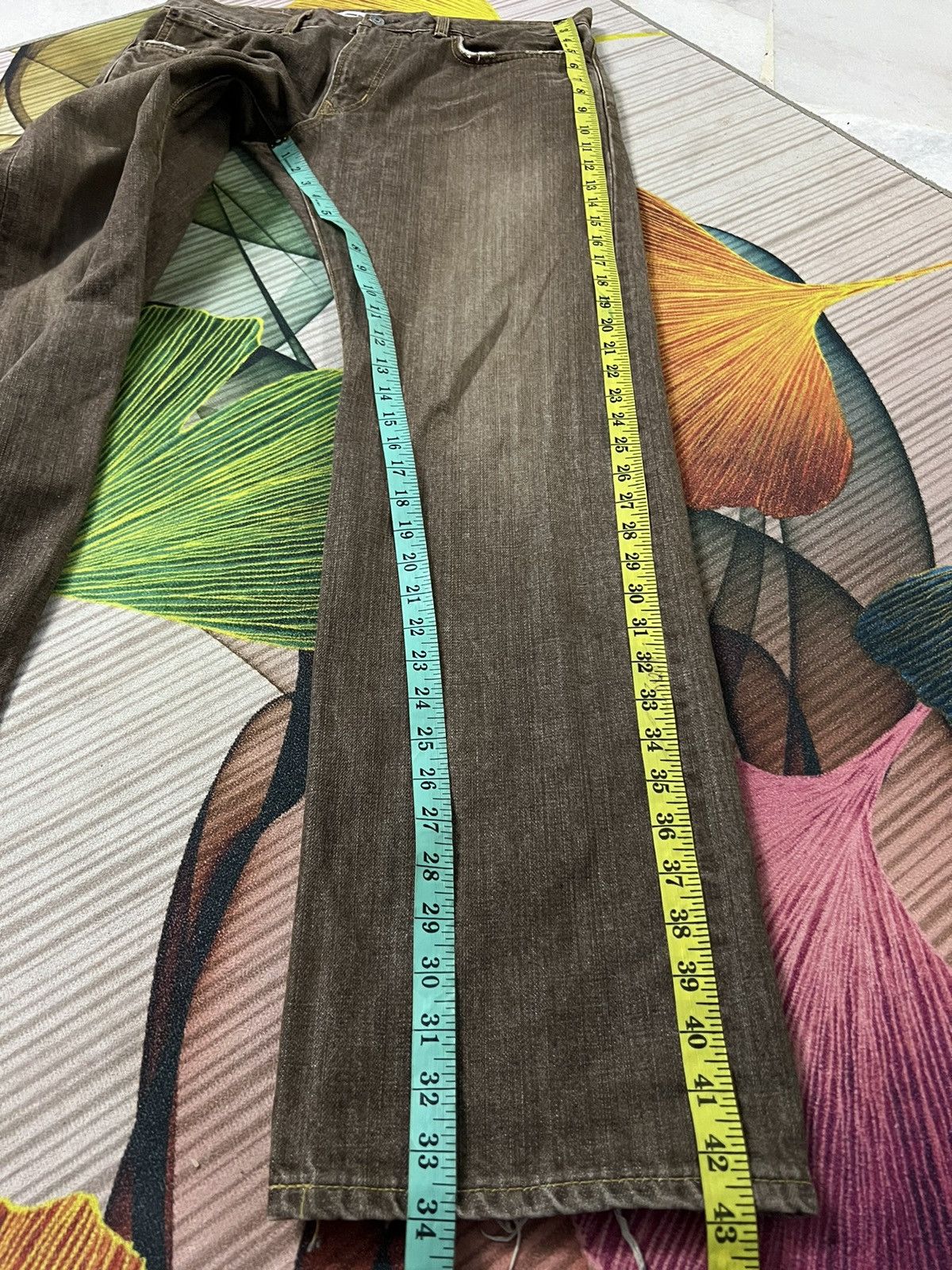 Japanese Brand 💥FLARE💥VTG EDWIN EXCLUSIVE VINTAGE BROWN JEANS Size US 35 - 13 Thumbnail