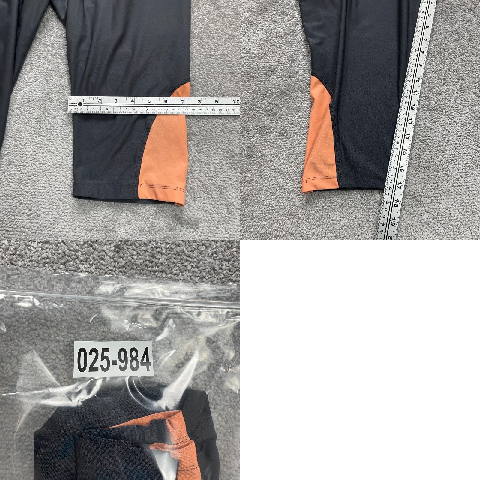 Avia VINTAGE Avia Active Pants Compression Womens L Black Orange Cropped Biking Gym 33x17 Size 36" / US 14 / IT 50 - 8 Thumbnail