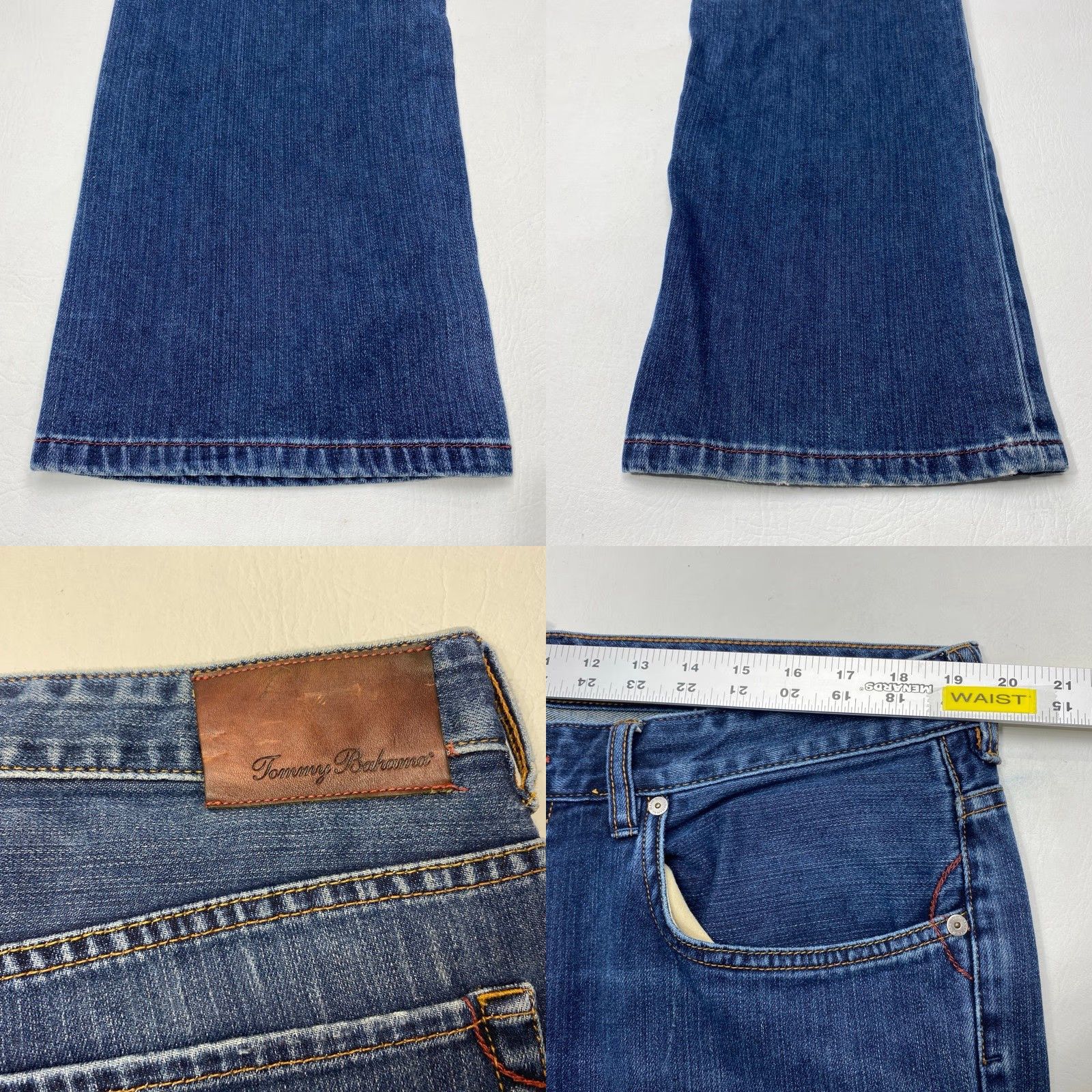 Tommy Bahama VINTAGE Tommy Bahama Jeans Mens 38x34 Dark Wash Blue Denim Straight Leg SELVEDGE 7966 Size US 38 / EU 54 - 9 Thumbnail