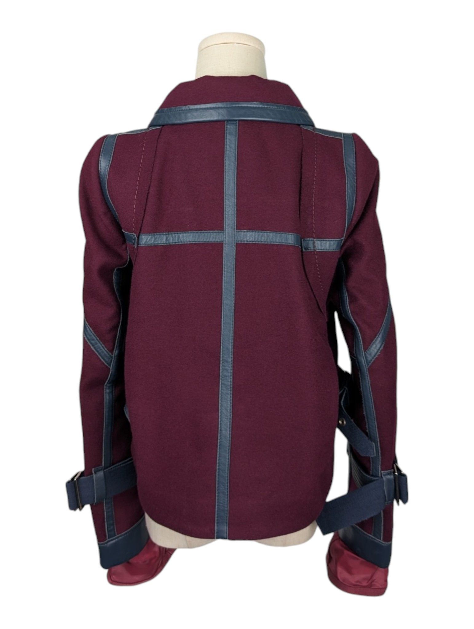 Sacai Sacai Red Melton Wool Blouson Jacket Size US S / EU 44-46 / 1 - 2 Thumbnail
