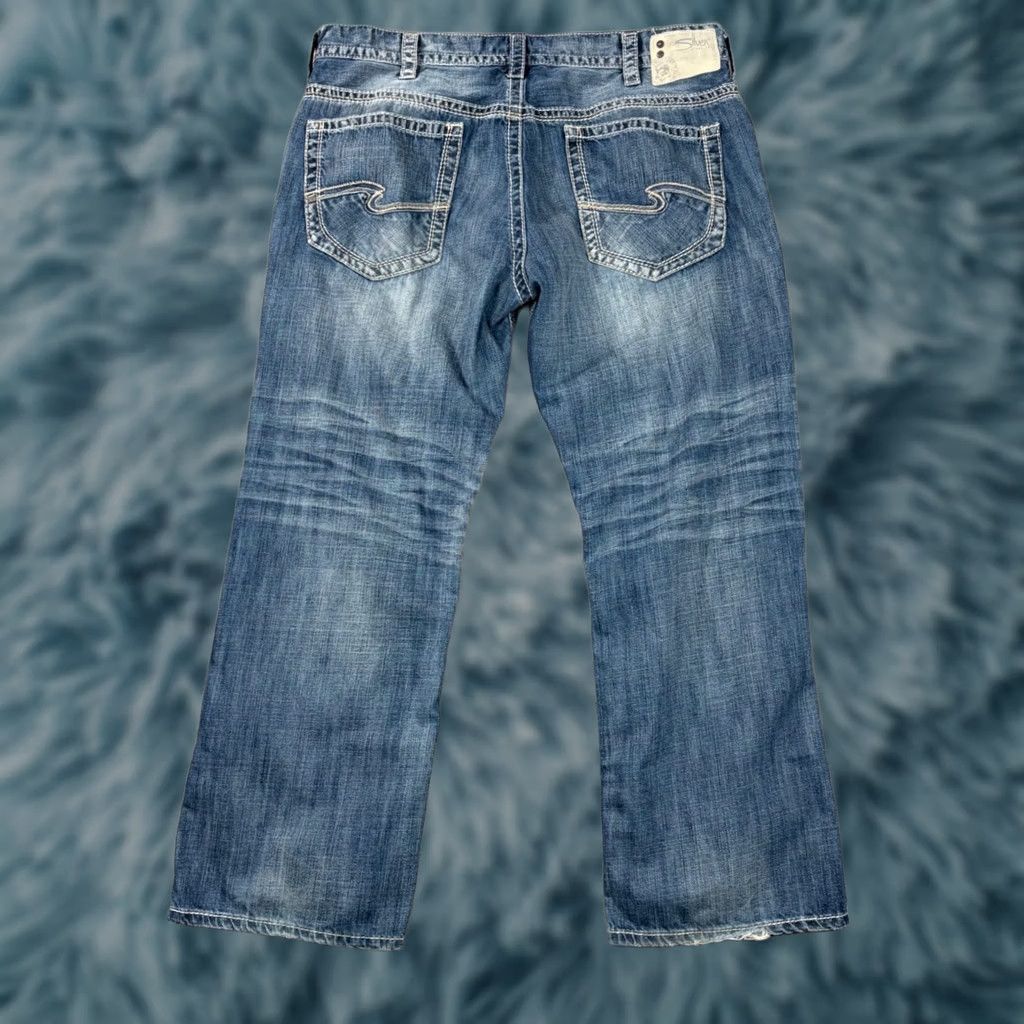 Silver Jeans Co. Silver Jeans Co Gordie Jeans Straight 40x32 Men Blue Denim 5-Pocket Zip Button M83456LD250 Size US 40 / EU 56 - 1 Thumbnail