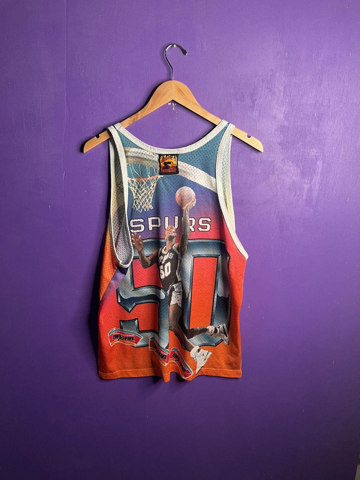 NBA × Starter × Vintage Vintage 90s Starter David Robinson spurs jersey tank top Size US M / EU 48-50 / 2 - 2 Thumbnail